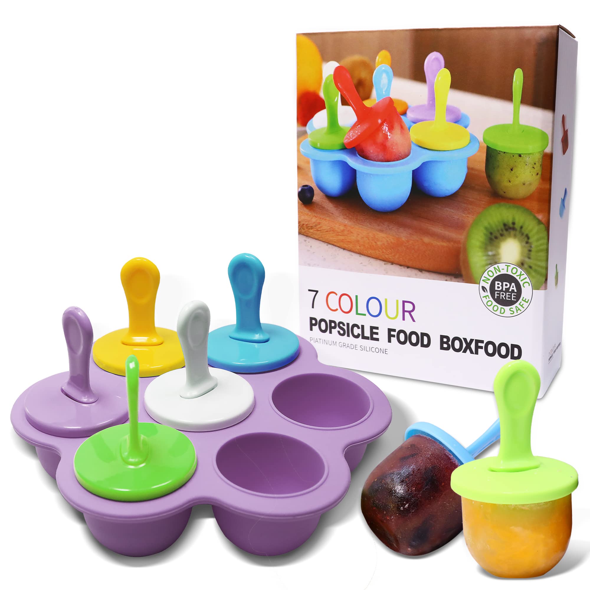 Silicone 7-Cavity Popsicle Mold with Sticks