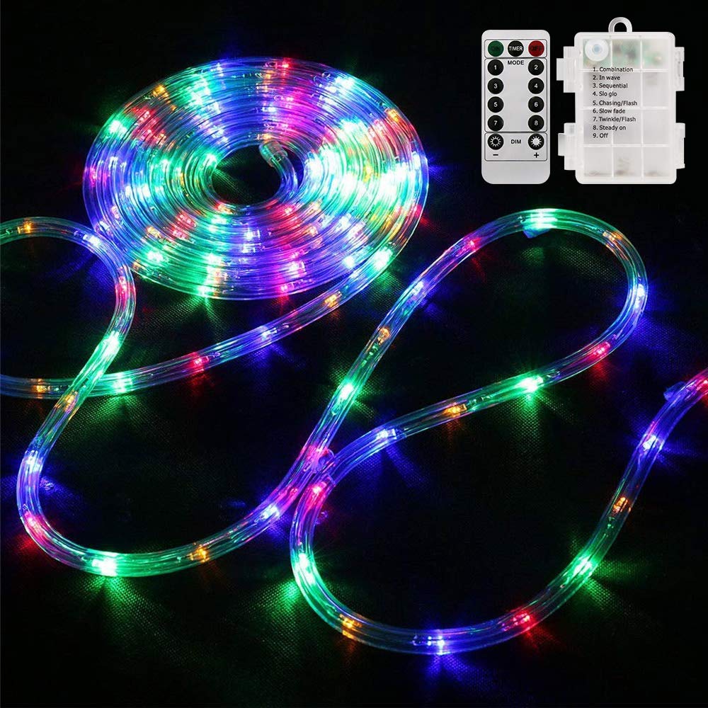 BEBRANT 40ft Battery-Operated LED Rope Lights