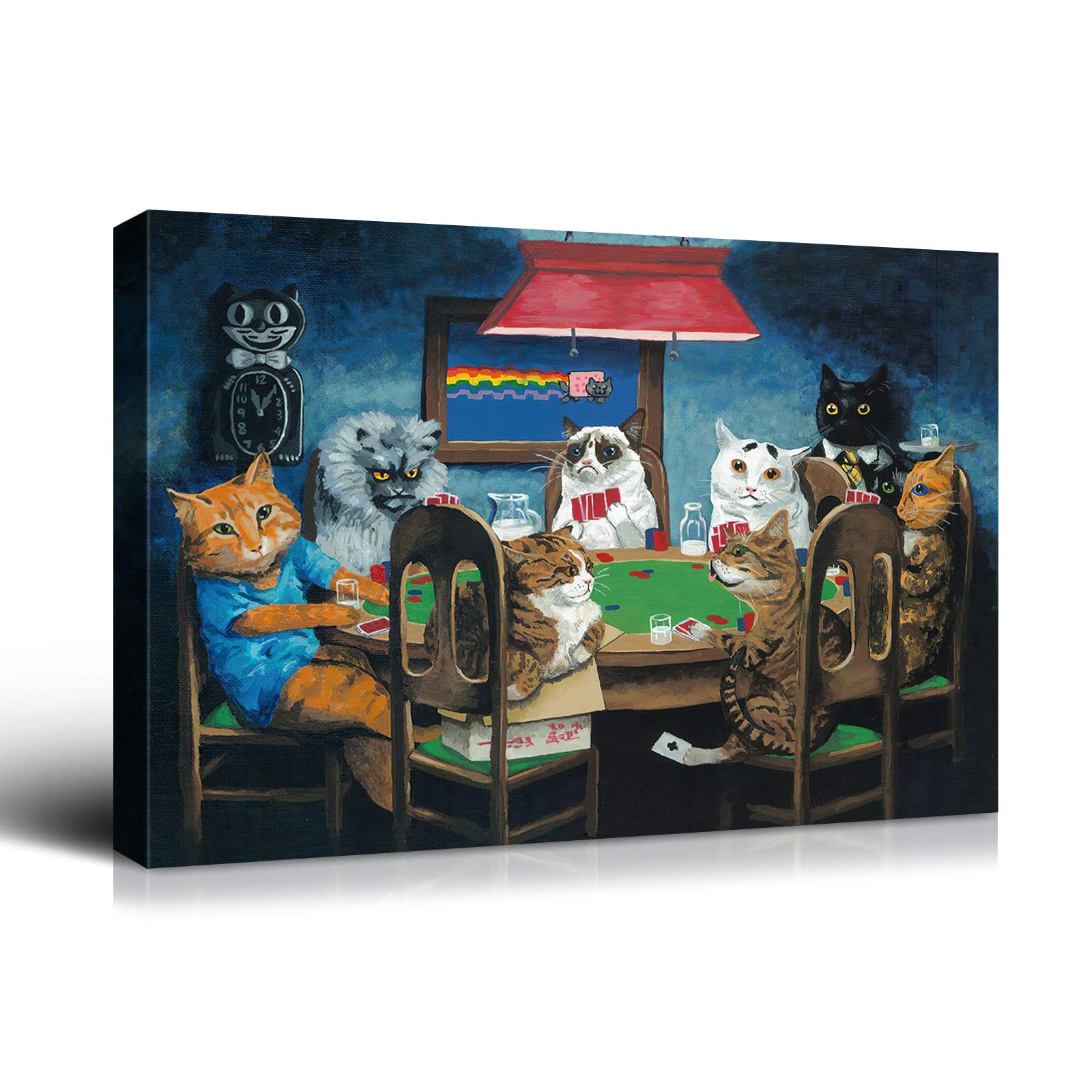 Cats Playing Poker Canvas Print