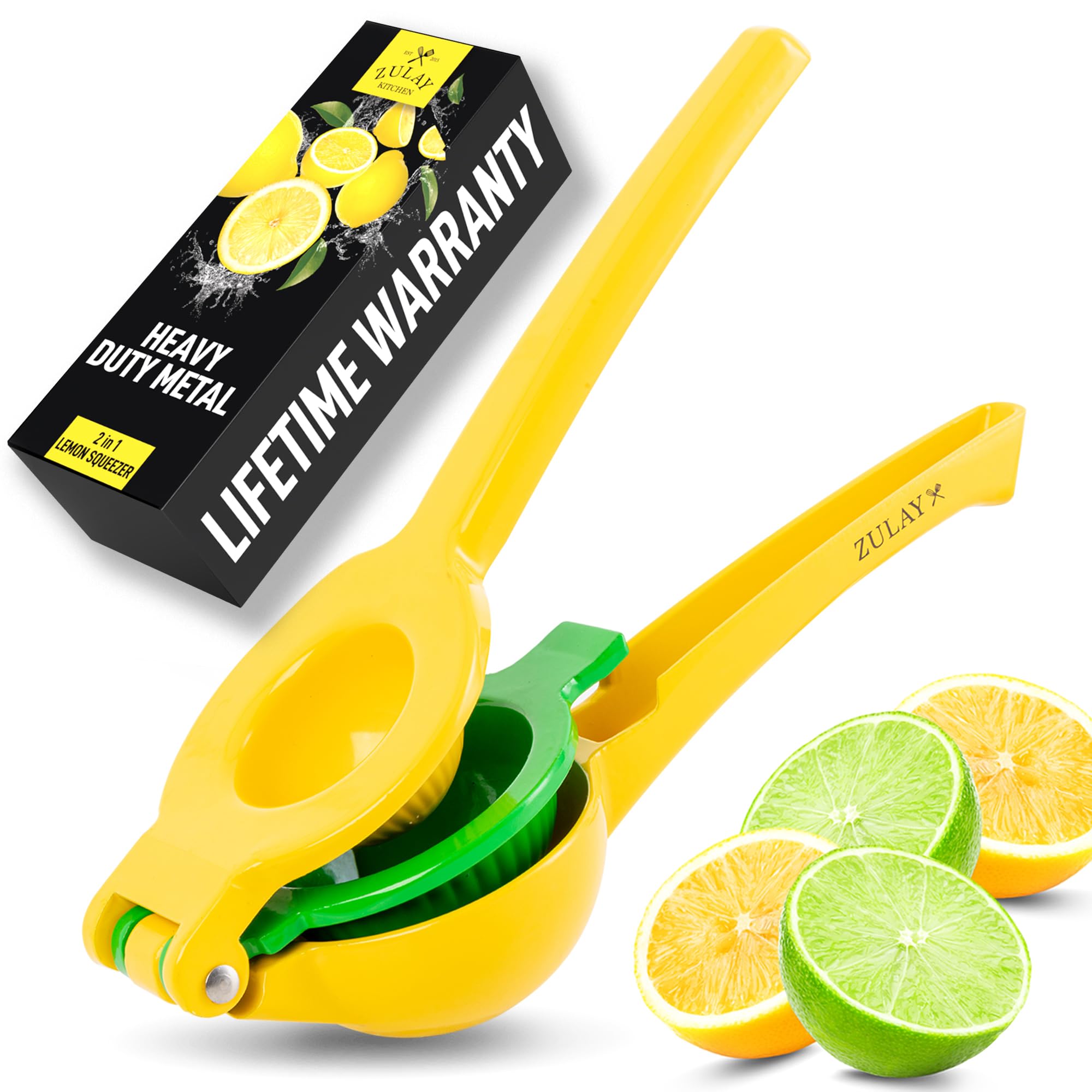 Zulay Kitchen 2‑in‑1 Metal Lemon Squeezer