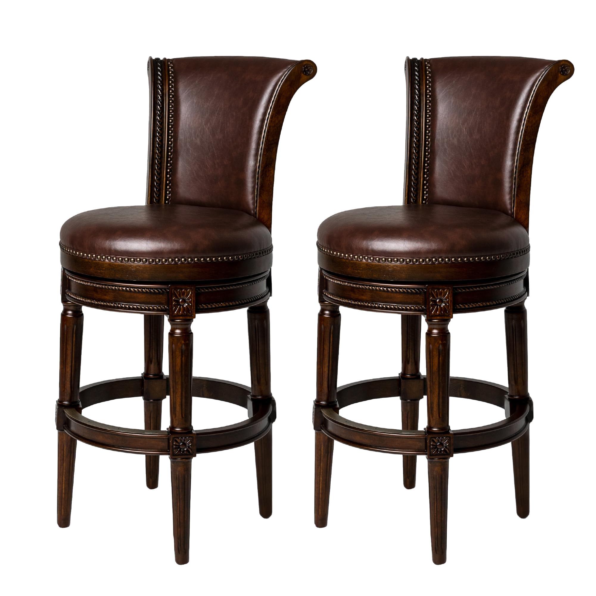 Maven Lane Pullman 31" Swivel Bar Stool (Set of 2)