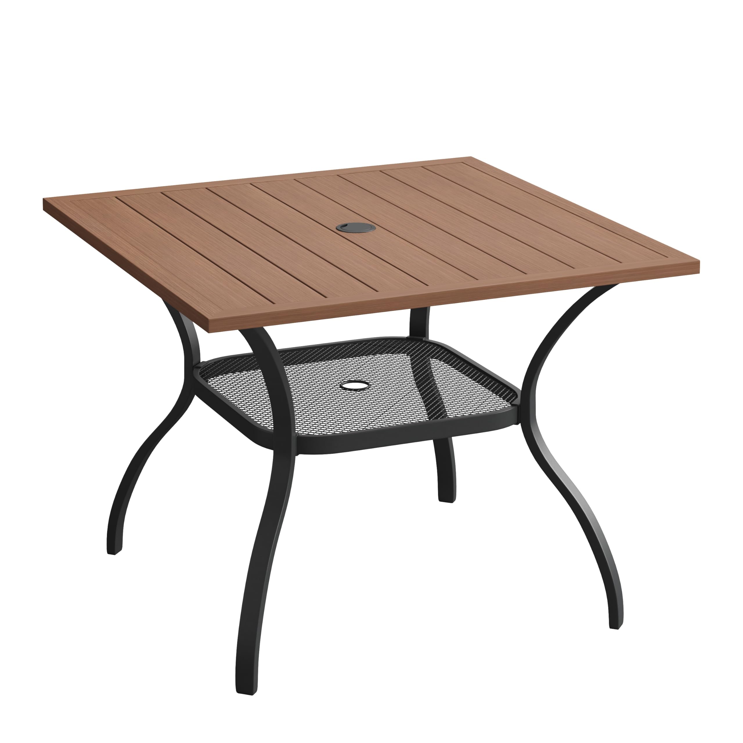 VICLLAX 37.8" Wood‑Like Square Patio Table