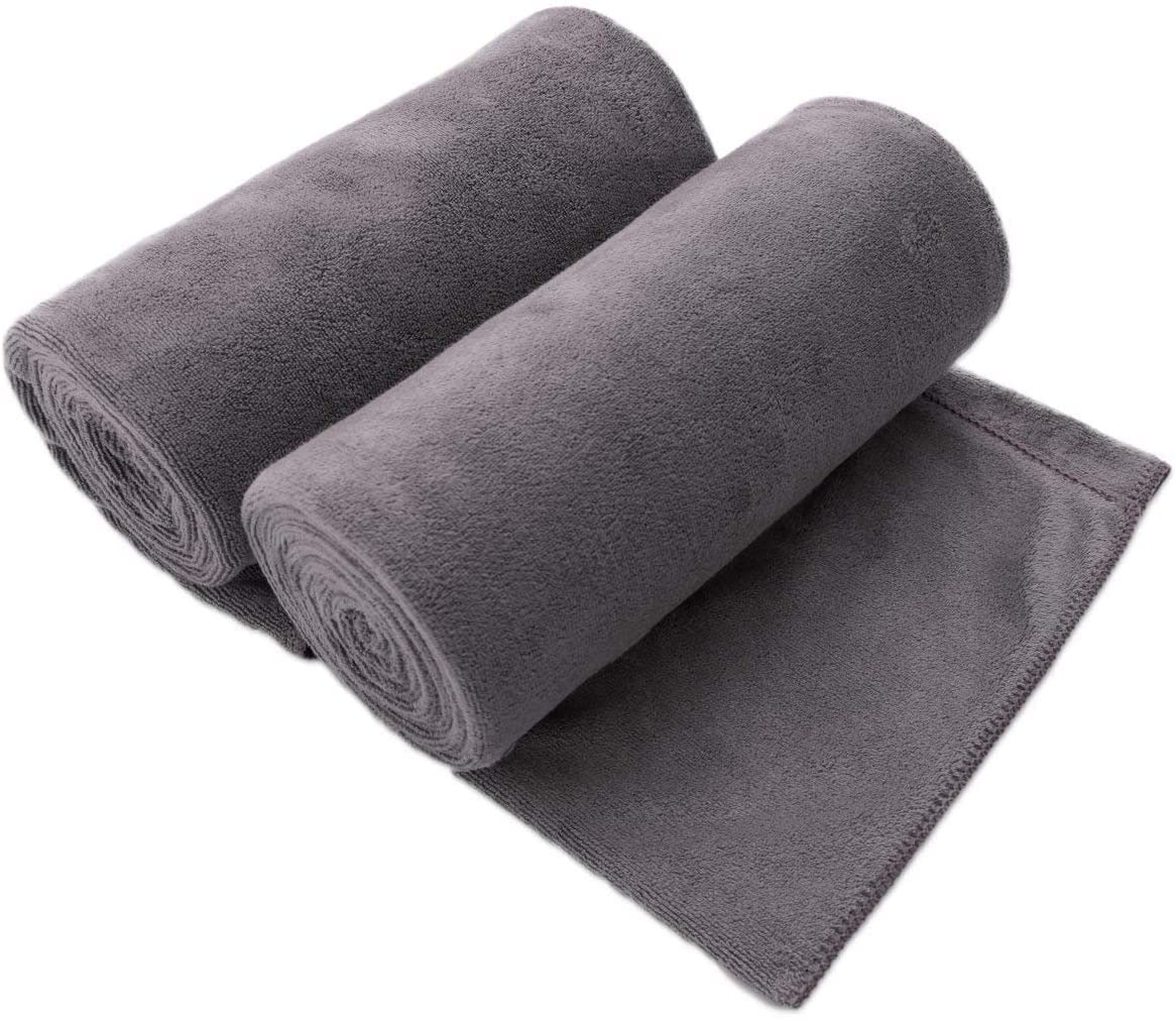 JML Extra Large Microfiber Bath Sheets, 35 x 70 Inches (Grey) 2 Pack