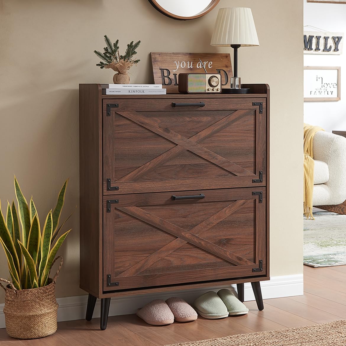 Barnyatoh 2-Drawer Farmhouse Shoe Cabinet