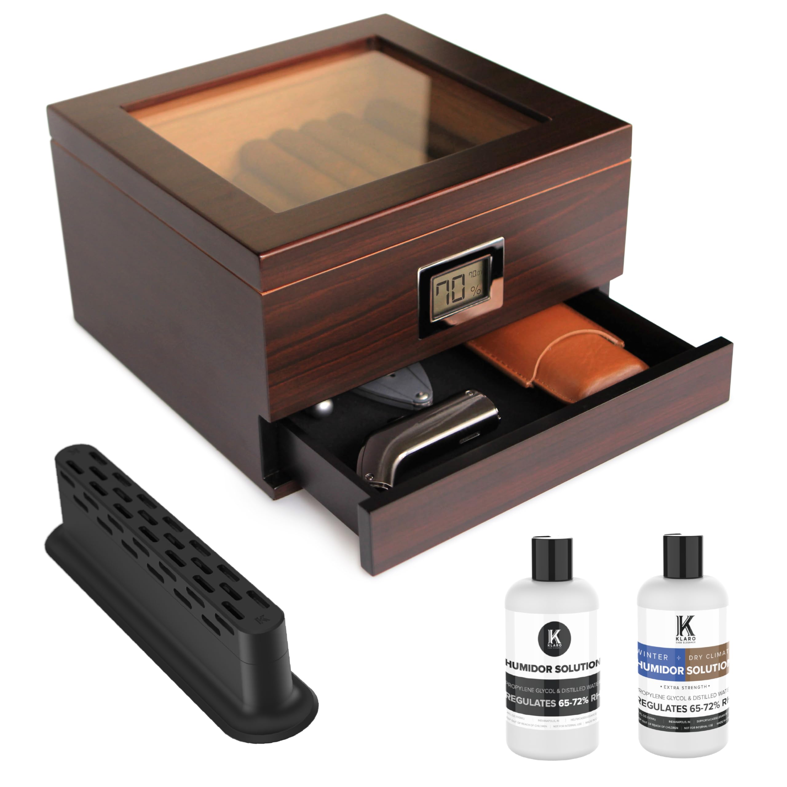 Case Elegance Glass-Top Humidor