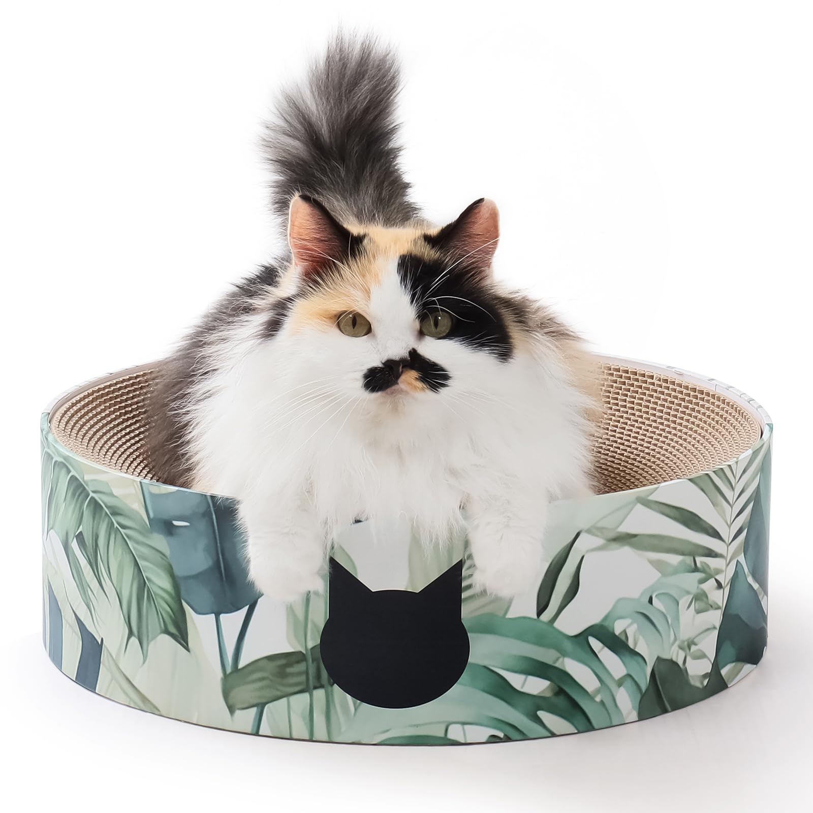 NECOICHI Cat Scratcher Bowl (Recycled Paper Lounger with Replaceable Scratching Pad)