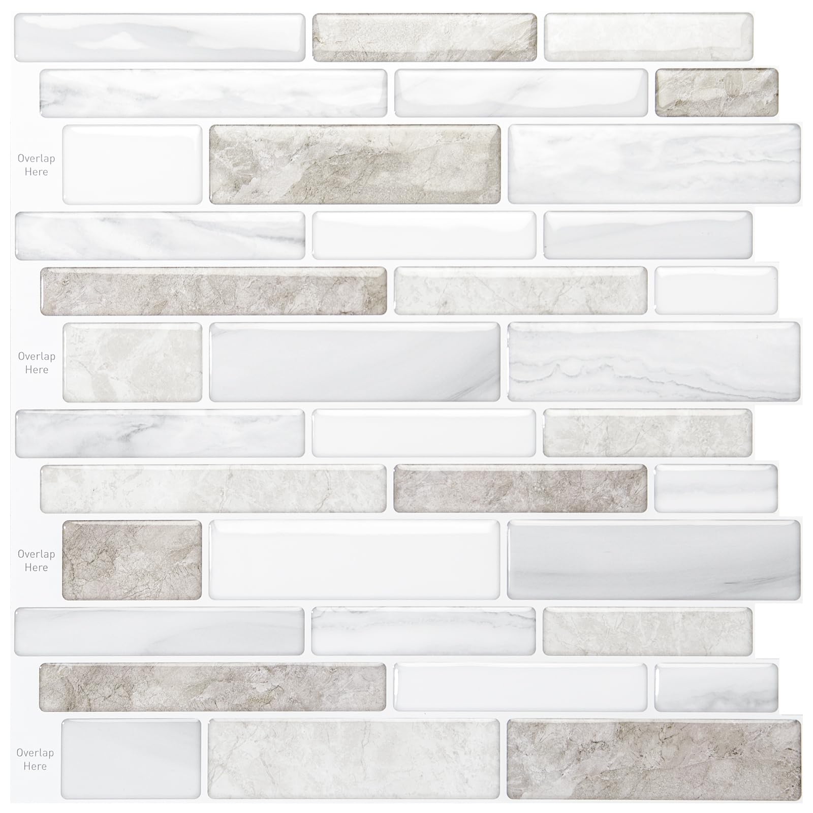 WOWSTAR Marble Peel-and-Stick Tile Sheets