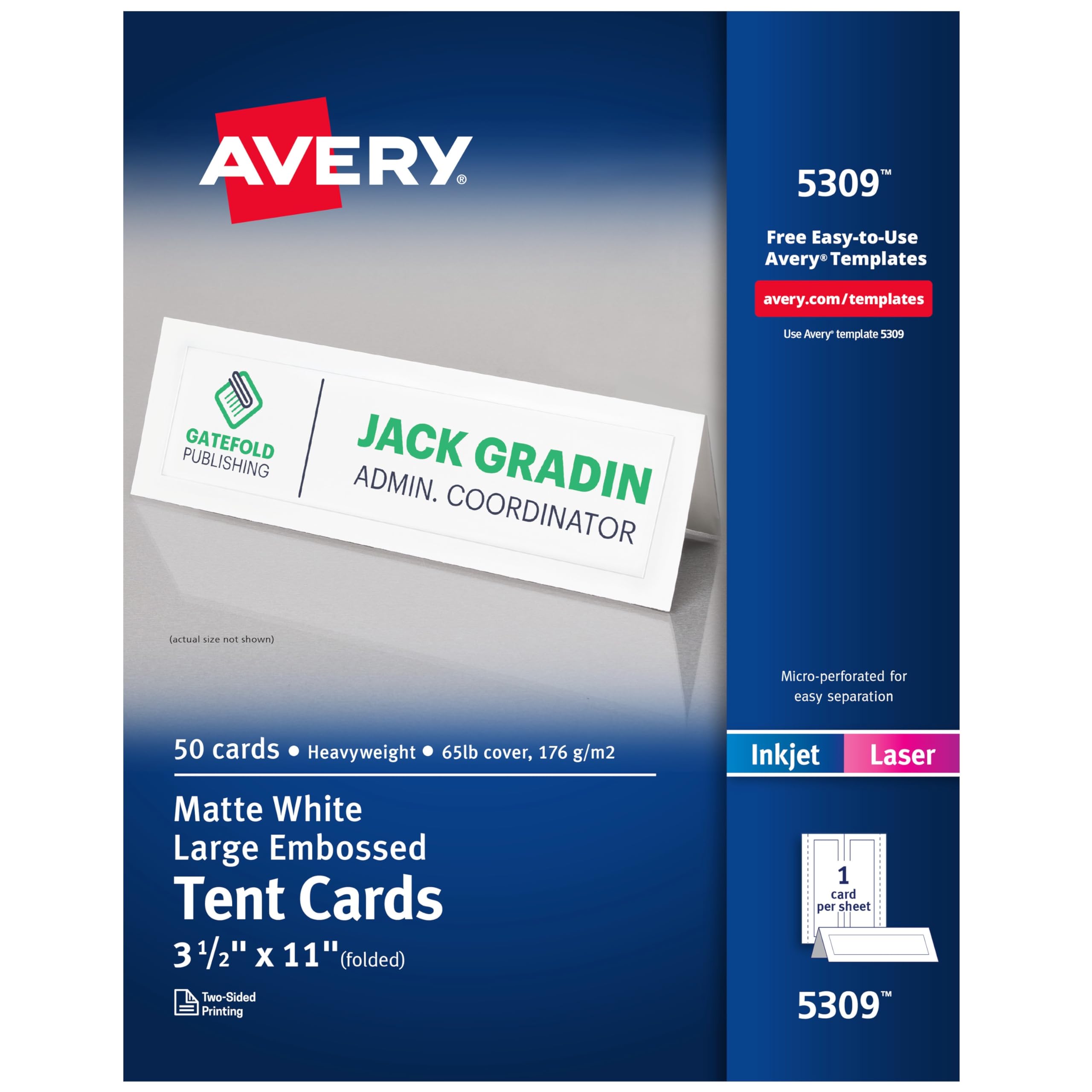 Avery 5309 Embossed Tent Cards