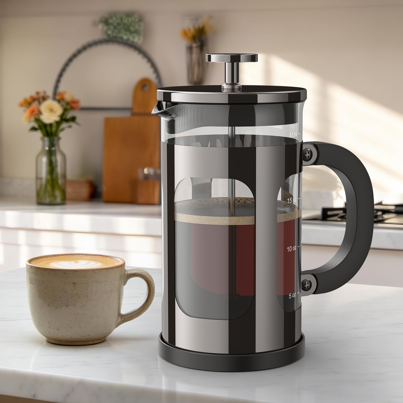 Veken Borosilicate Glass French Press