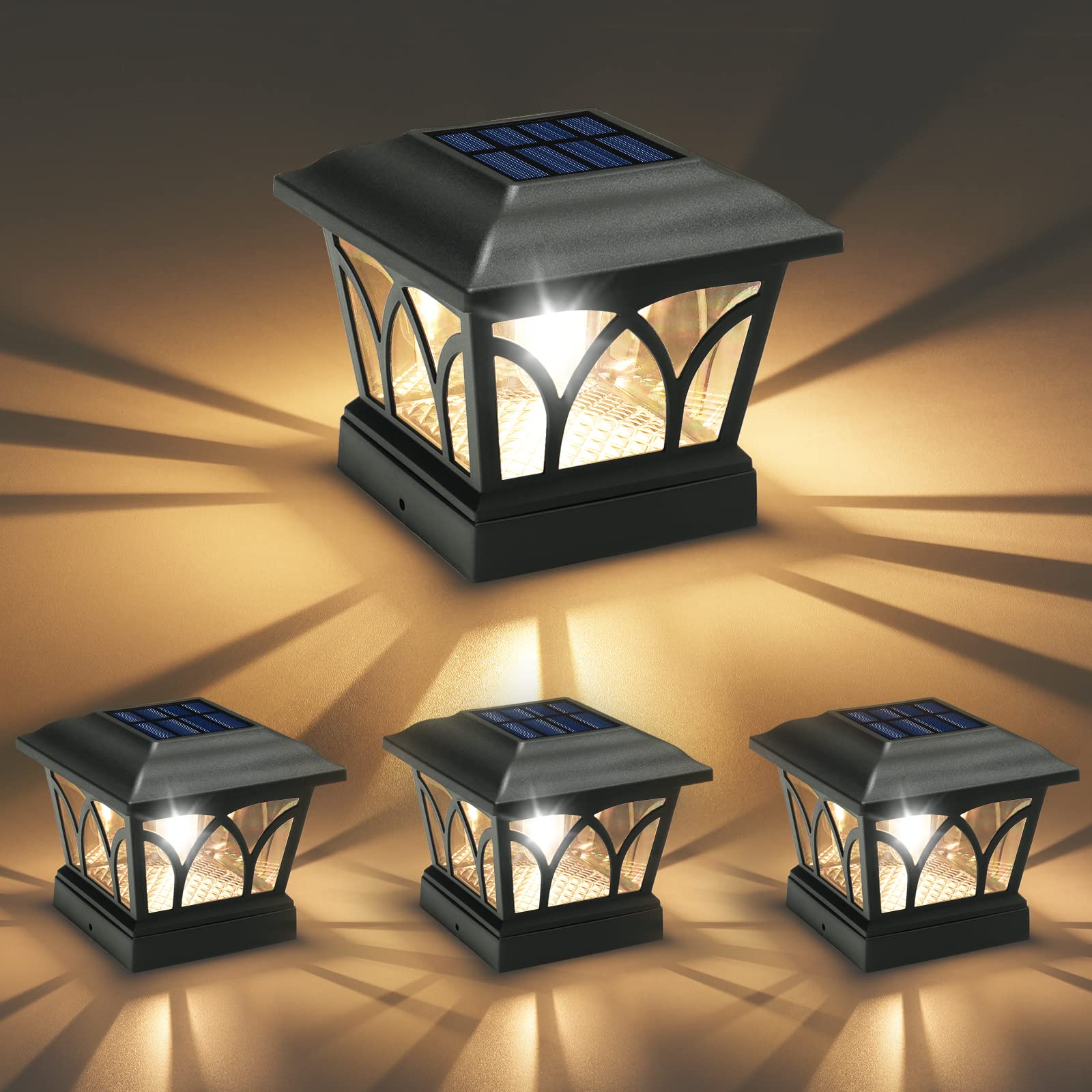 VOLISUN Edison-Style Solar Post Caps (4-Pack)