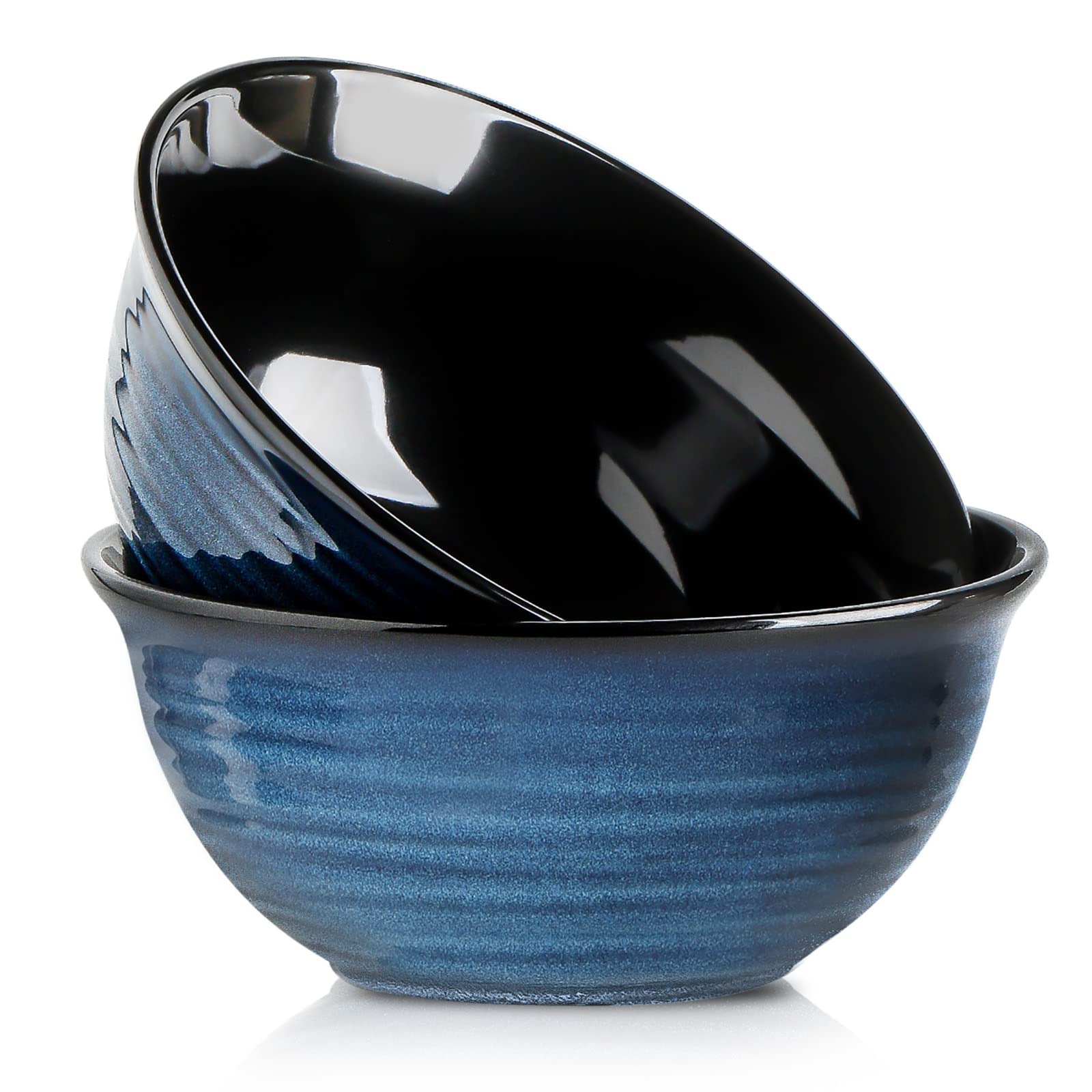 Hasense 9-Inch Blue Ceramic Serving Bowl (Set of 2)