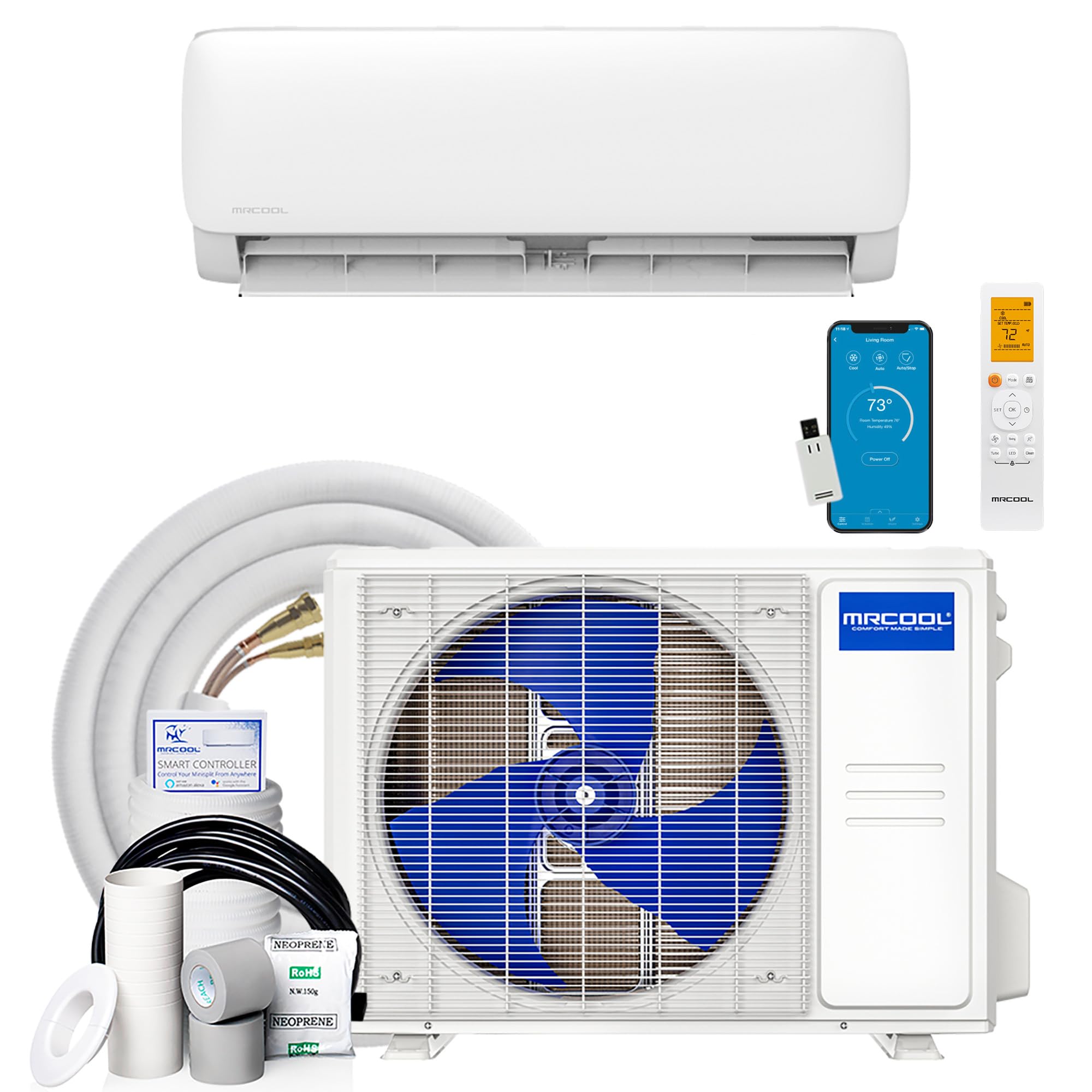 MRCOOL 18000 BTU 230V Ductless Inverter Mini Split Air Conditioner & Heat Pump System, Easy Pro Series