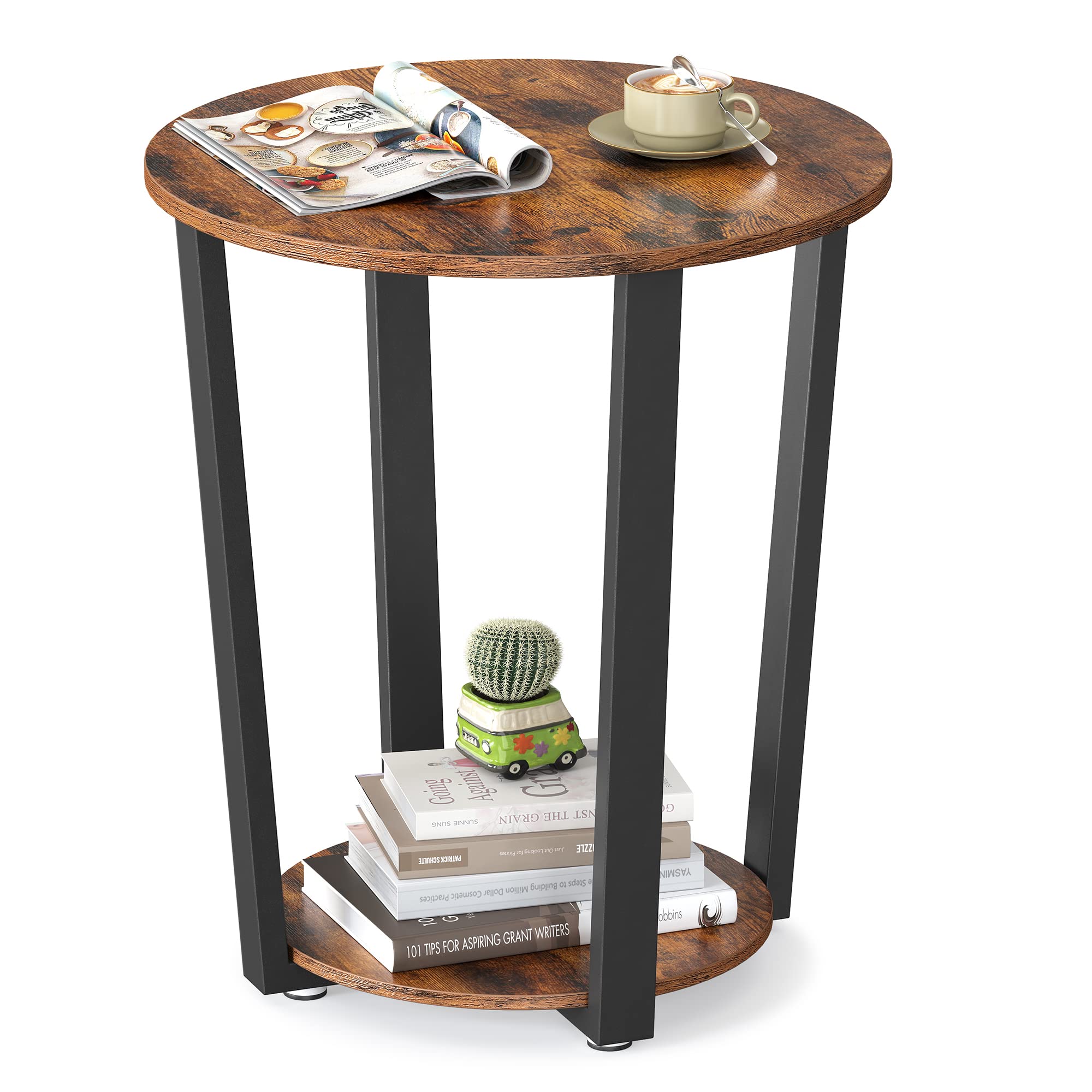 VASAGLE Round 2-Tier Side Table
