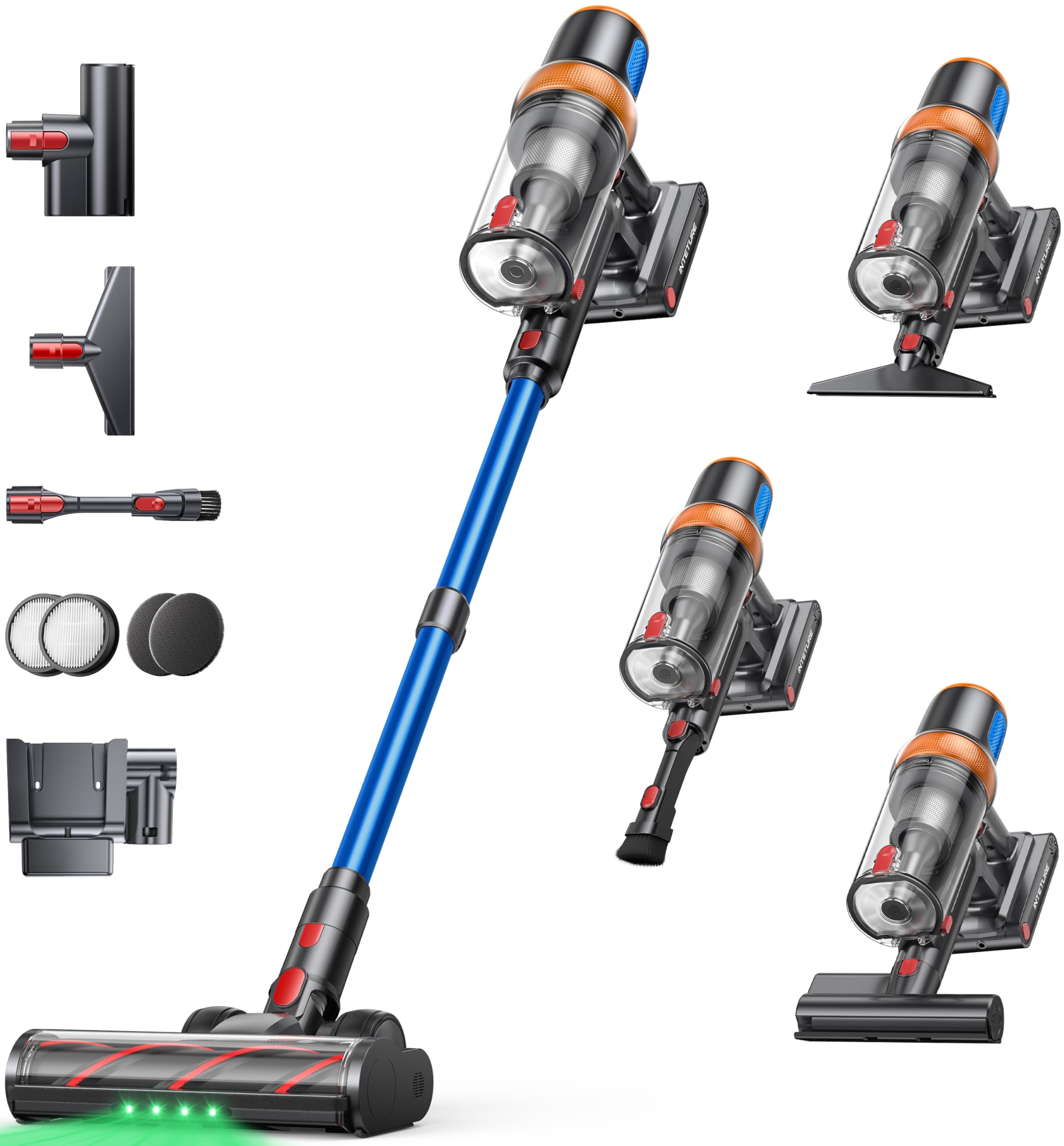 Cordless Vacuum Cleaner, 650W 55KPA 70Mins with Extra Mattress Cleaning Tool (Blue)