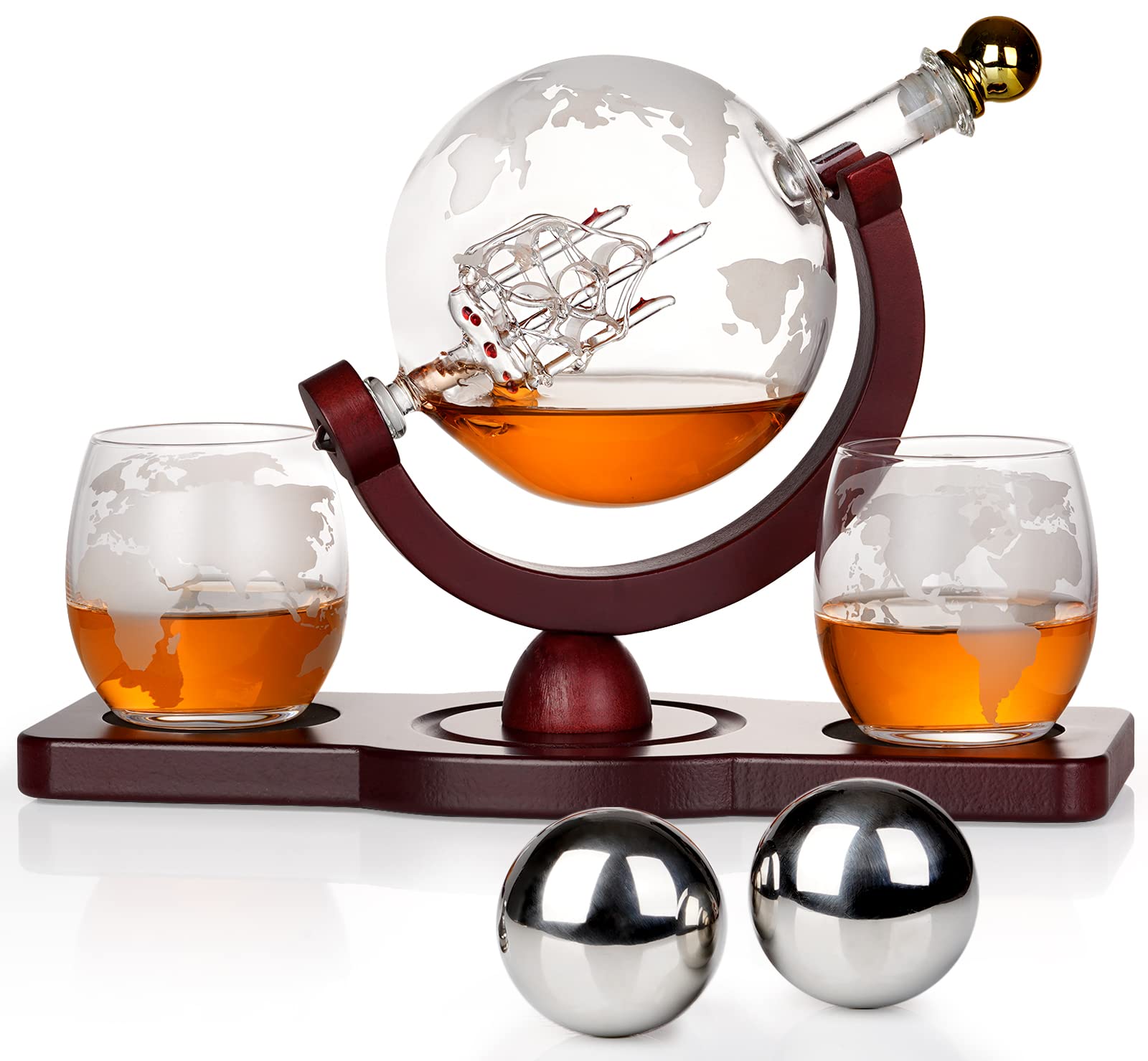 PONPUR Globe Decanter Set with Chilling Stones
