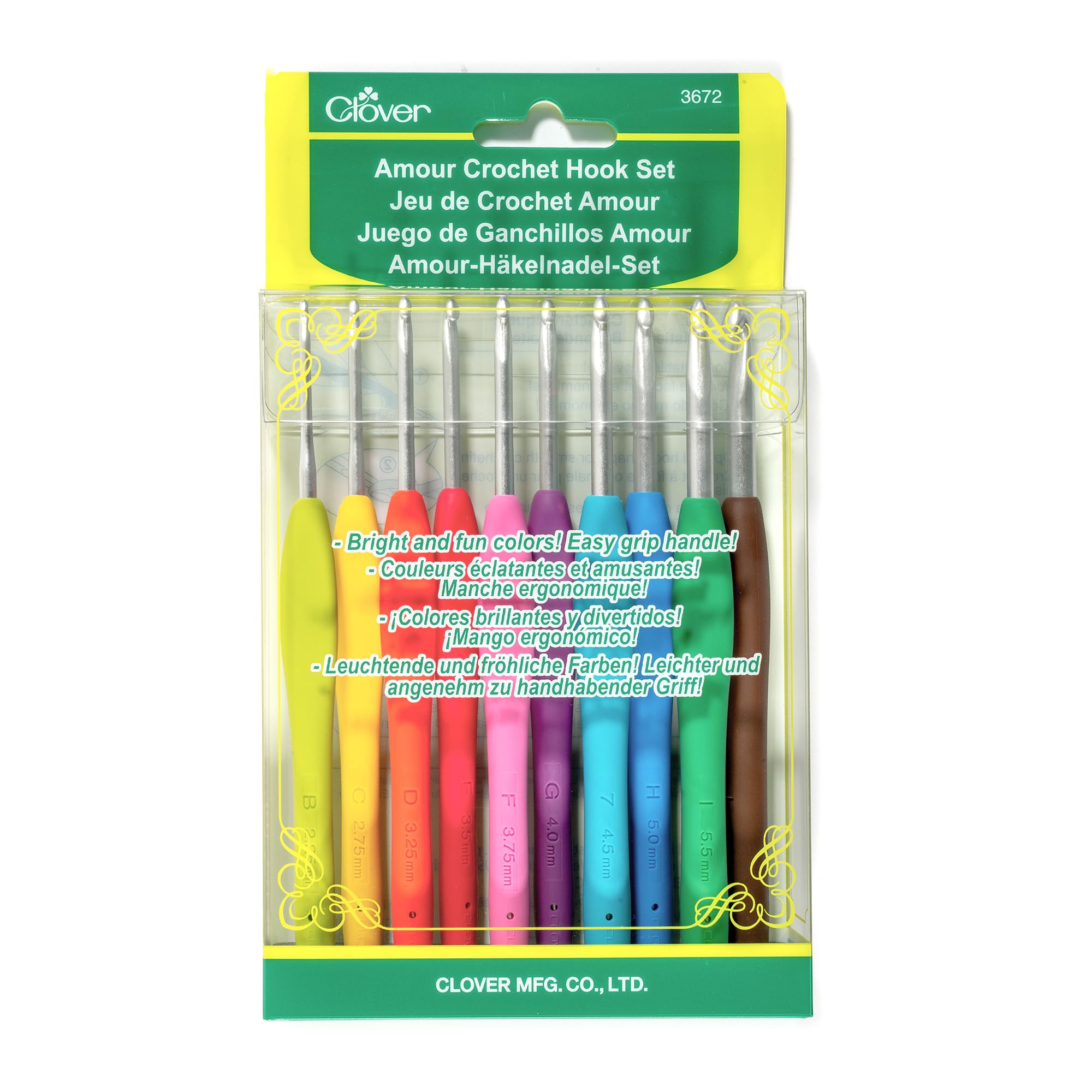 Clover Amour Crochet Hook Set, 10 Sizes