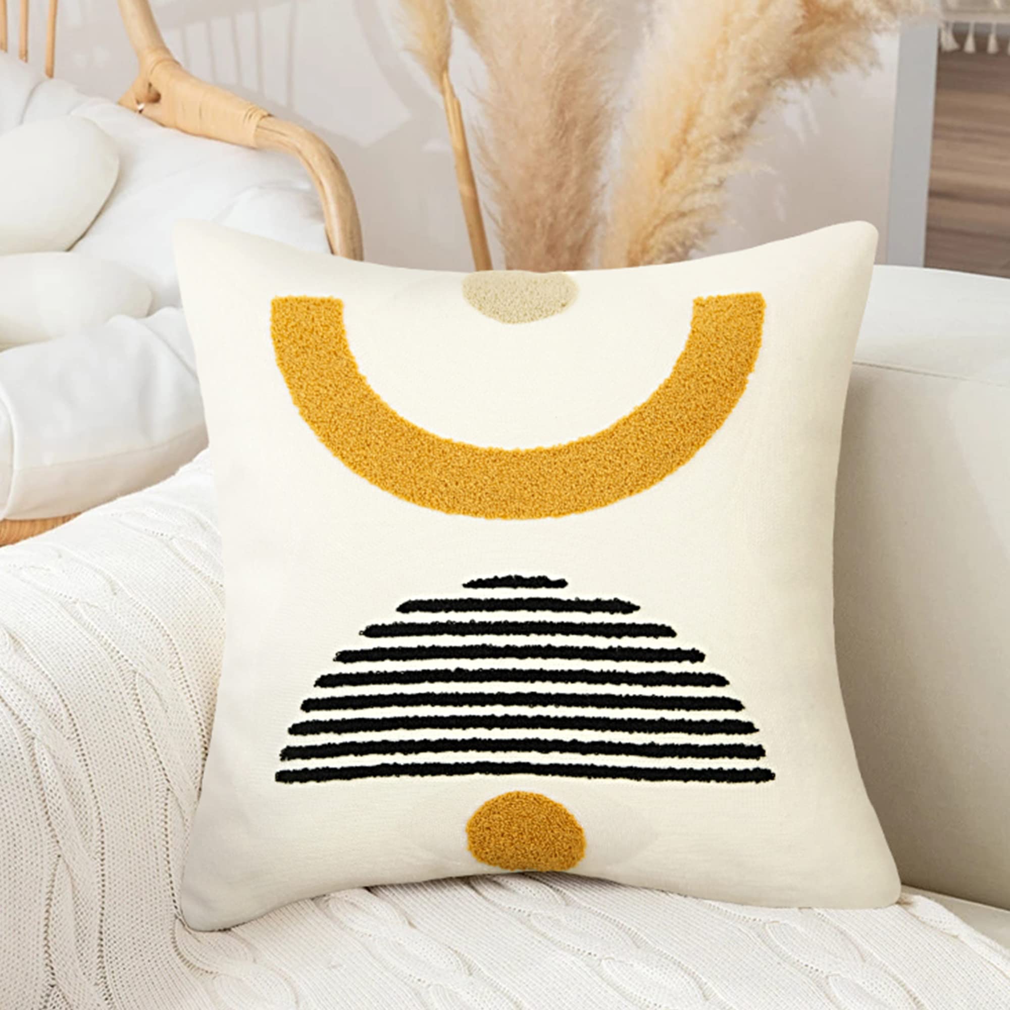 Merrycolor Boho Tufted Pillow Cover