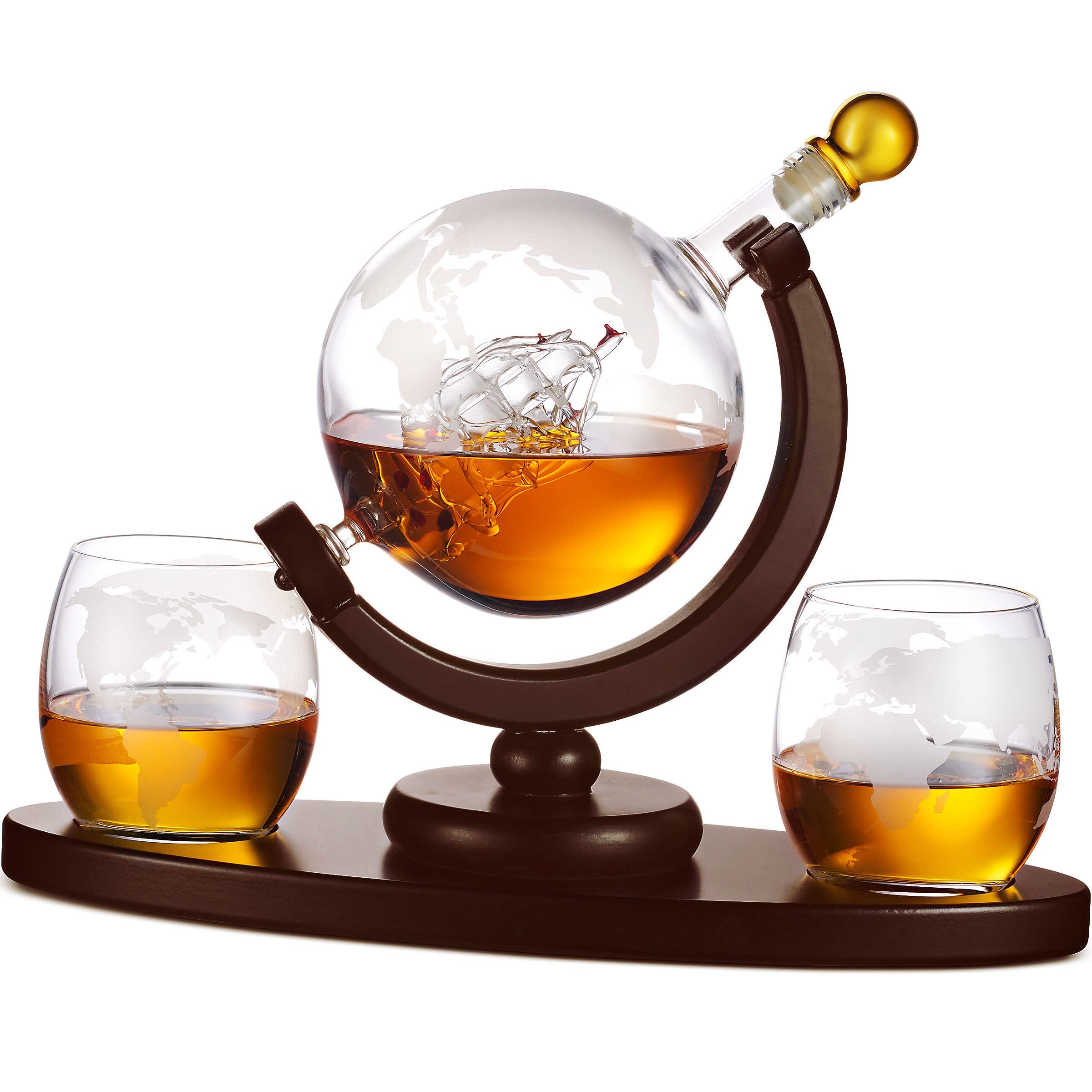 Godinger Globe Whiskey Decanter Set