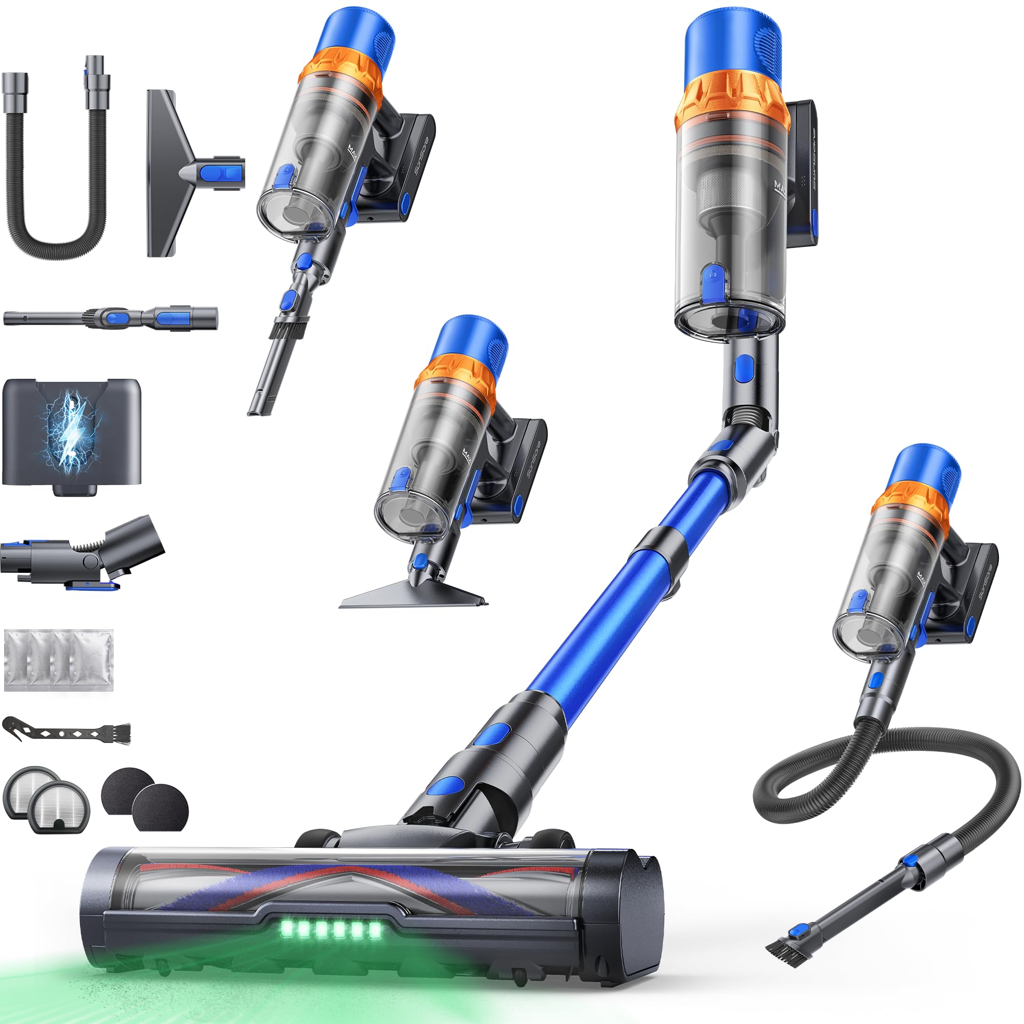 Cordless Vacuum Cleaner, 650W/55KPa X13 — Bendable Wand