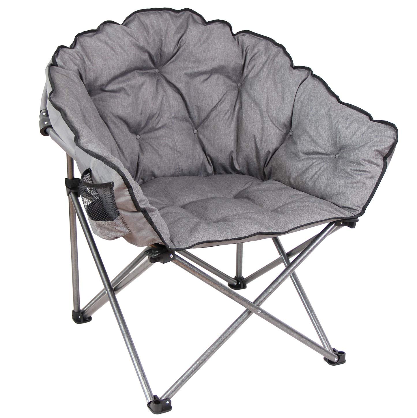 MacSports Padded Cushion Outdoor Folding Club Chair — Thickly Cushioned Portable Seat
