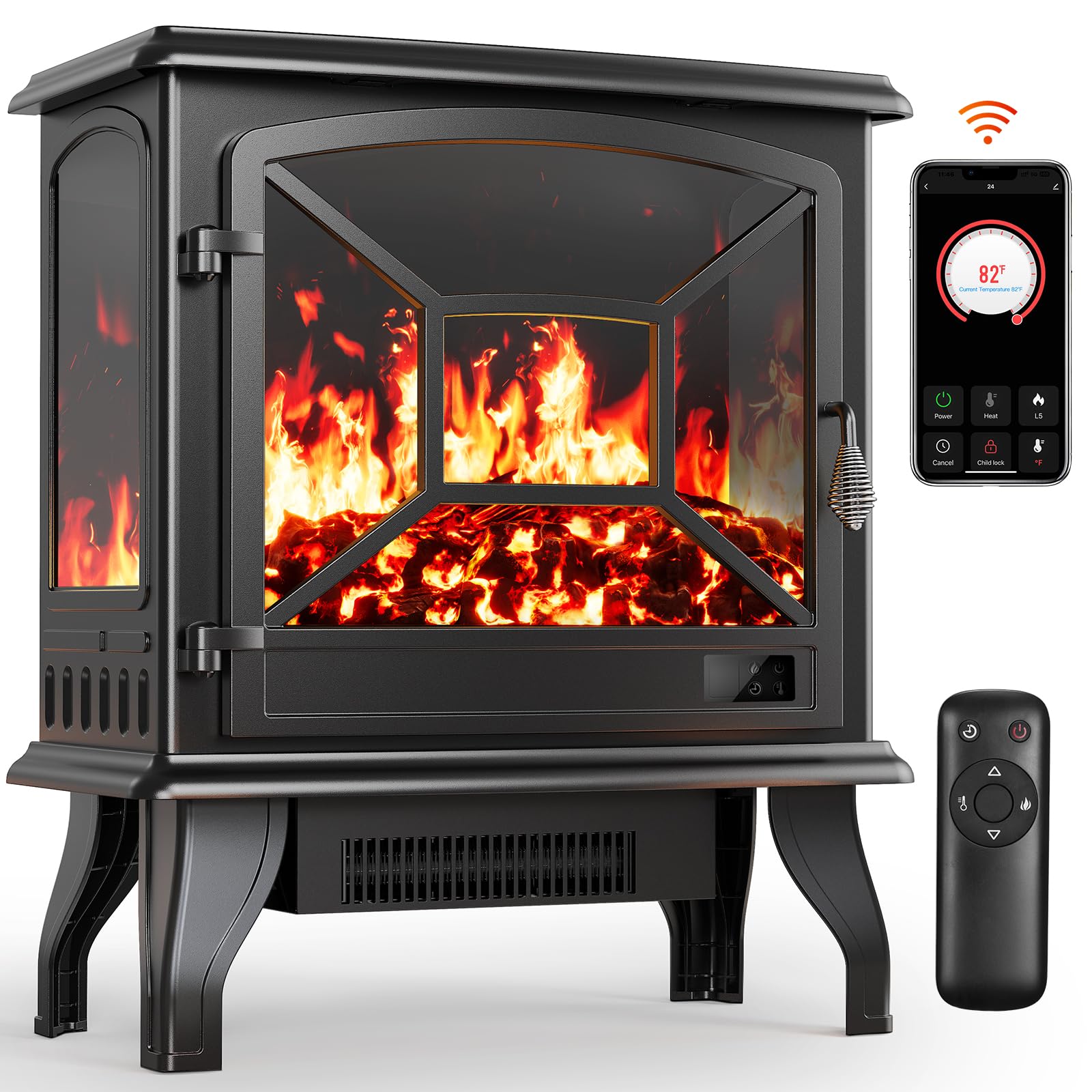 Silonn 24-inch Portable Electric Fireplace