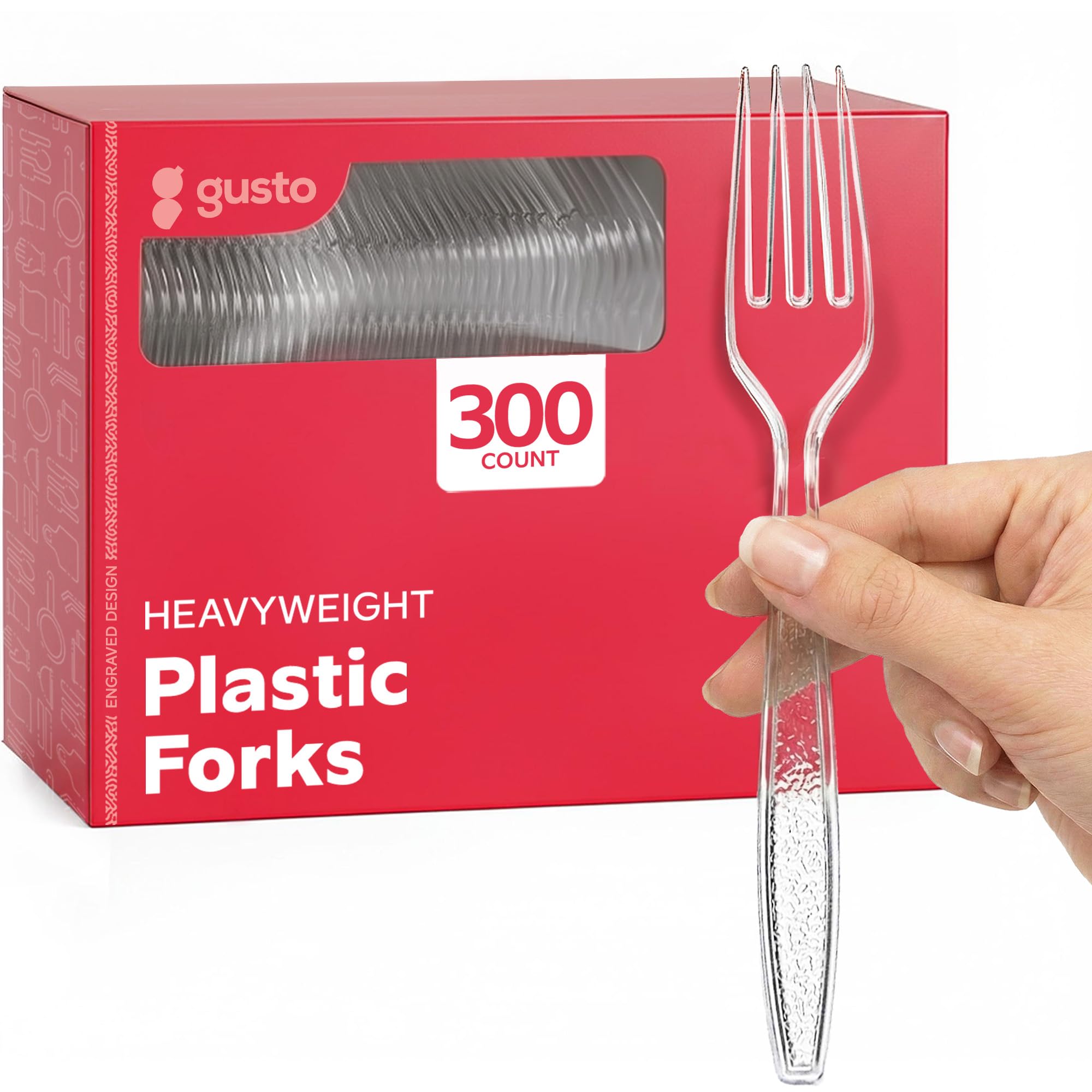 GUSTO Heavyweight Clear Plastic Forks