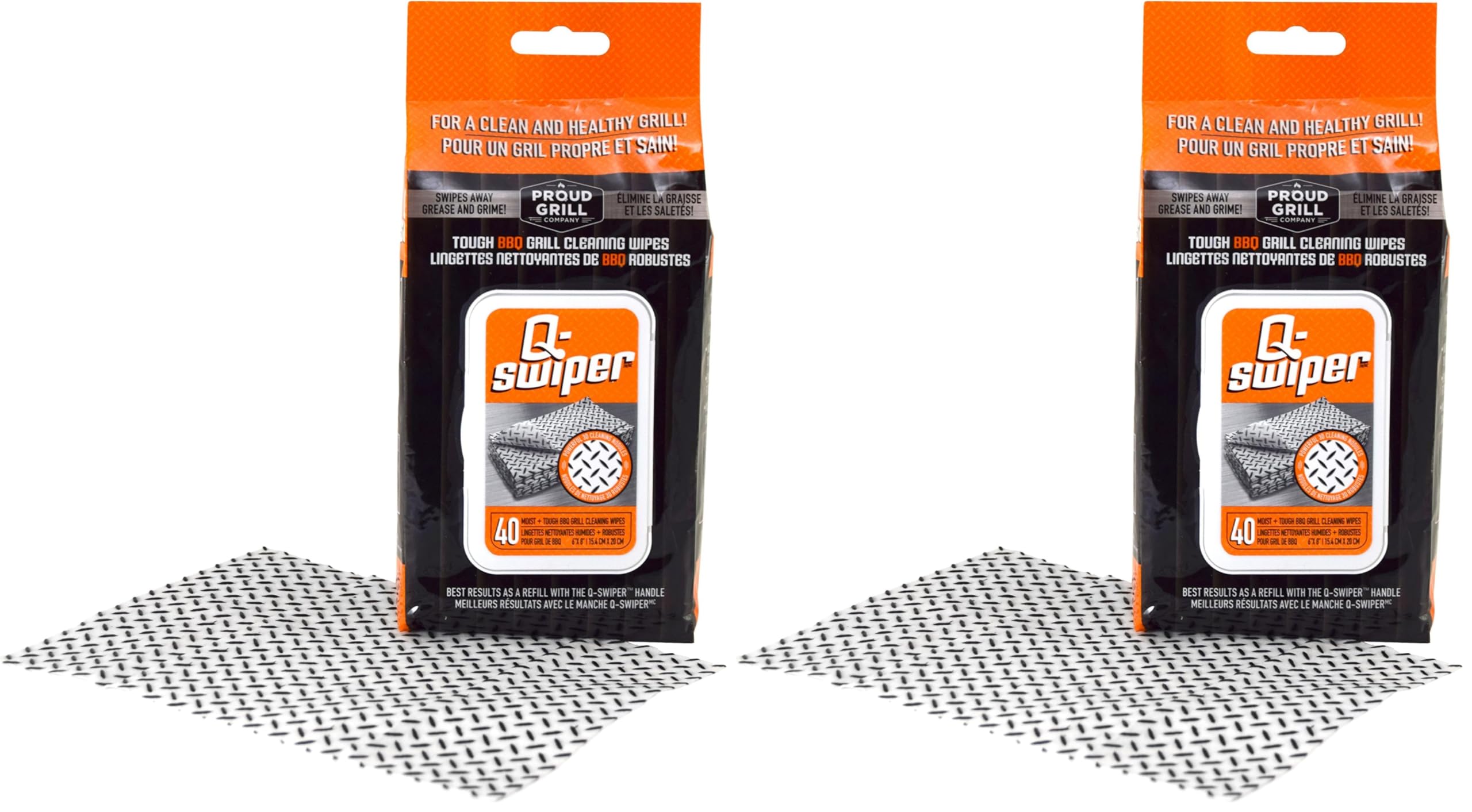 Q-Swiper Grill Cleaning Wipes - 40 Count, Bristle Free