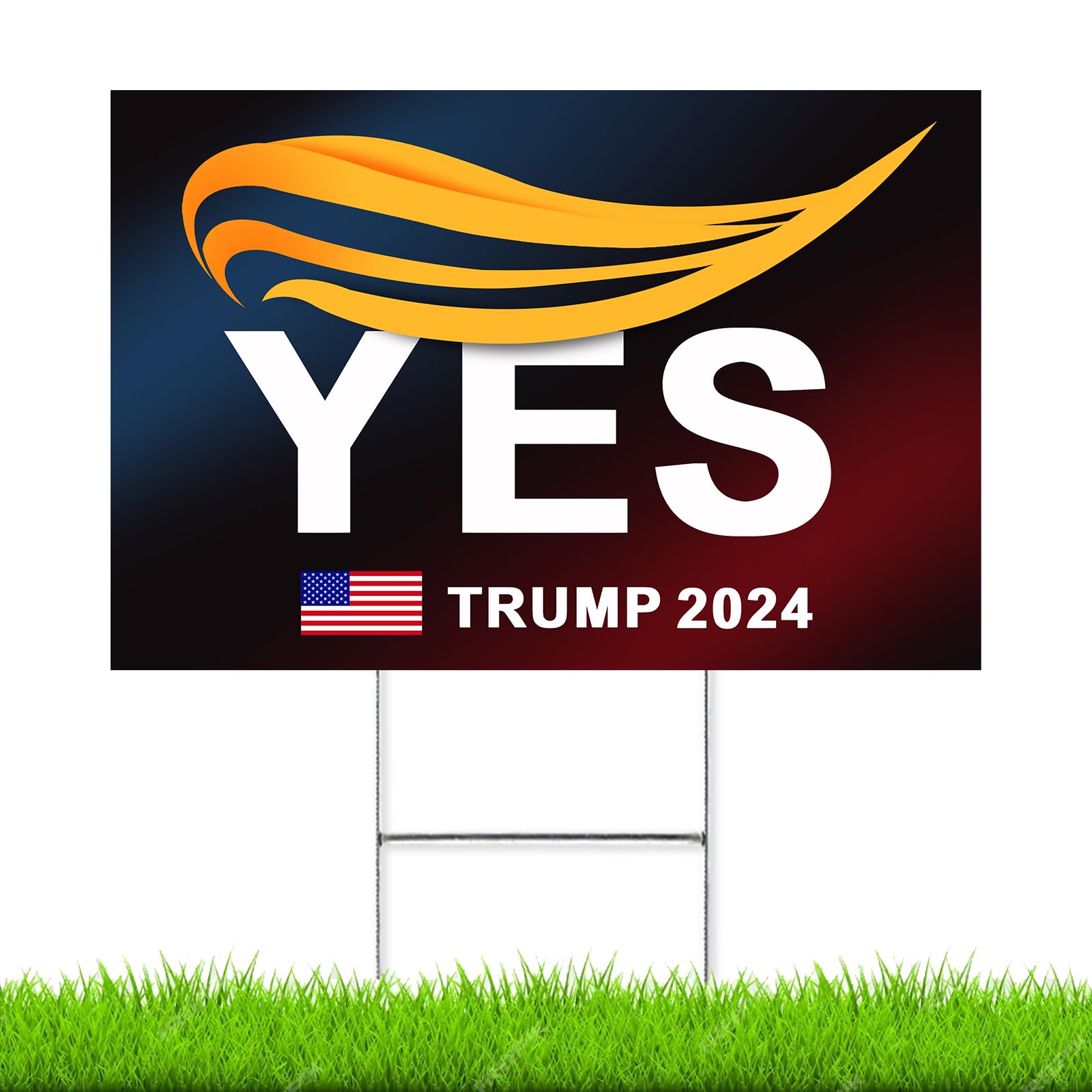 Oligei Trump 2024 Corrugated Yard Sign with H-Frame