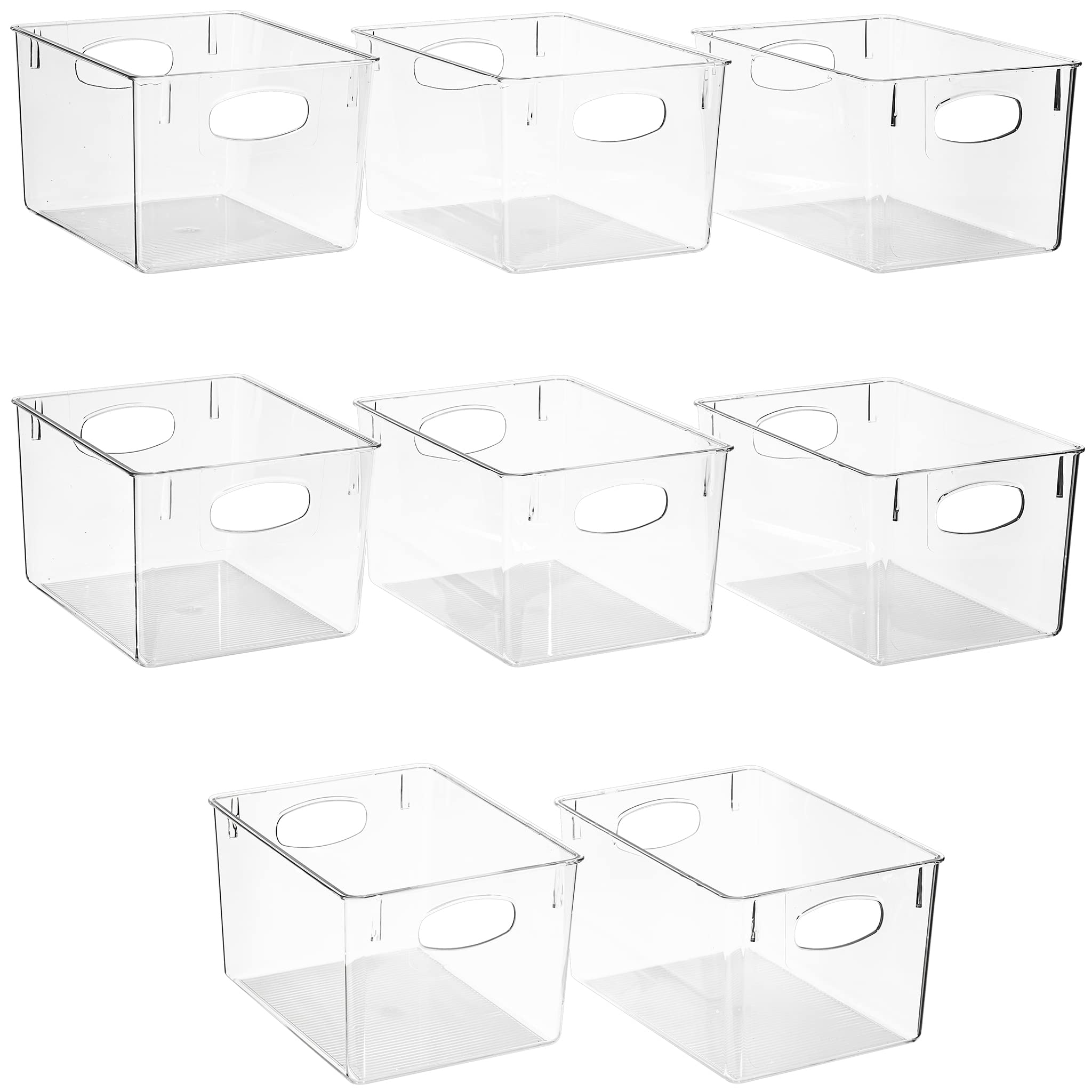 Sorbus Large Clear Storage Bins (8-Pack)