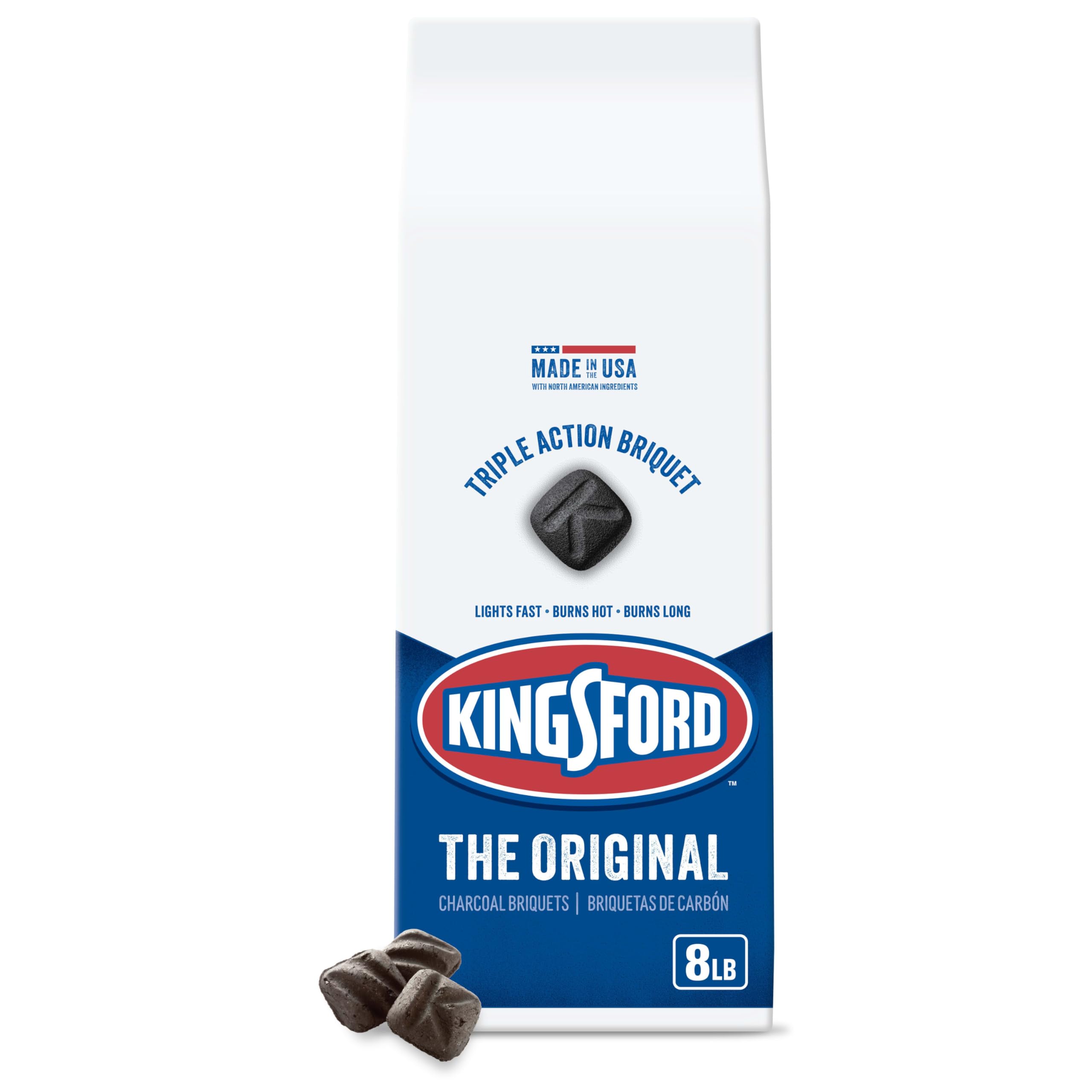 Kingsford Original Charcoal Briquettes, BBQ Charcoal for Grilling, 8 Pounds (Package May Vary) 8 lb