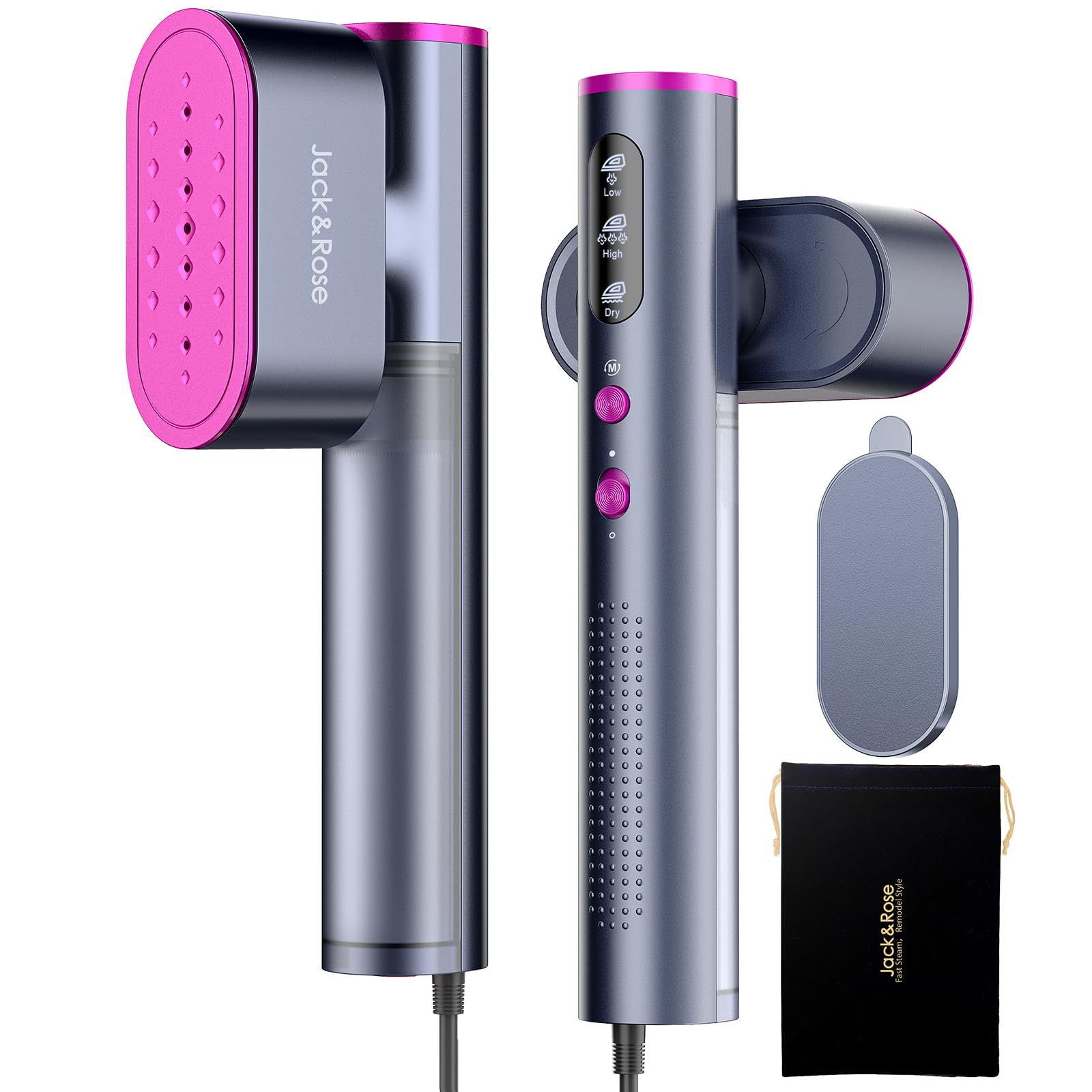 Jack ＆ Rose Travel Steamer for Clothes, 100–220V Portable Iron (Purple)