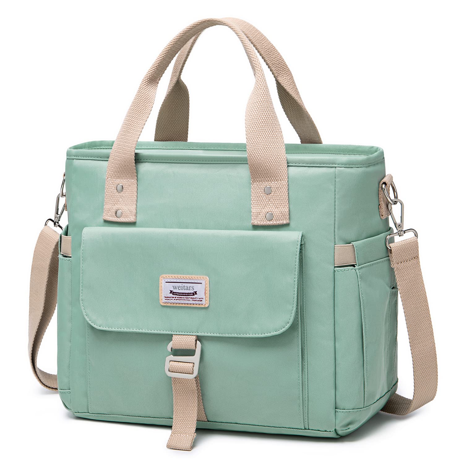 Weitars Insulated Lunch Bag (Green) Large Tote