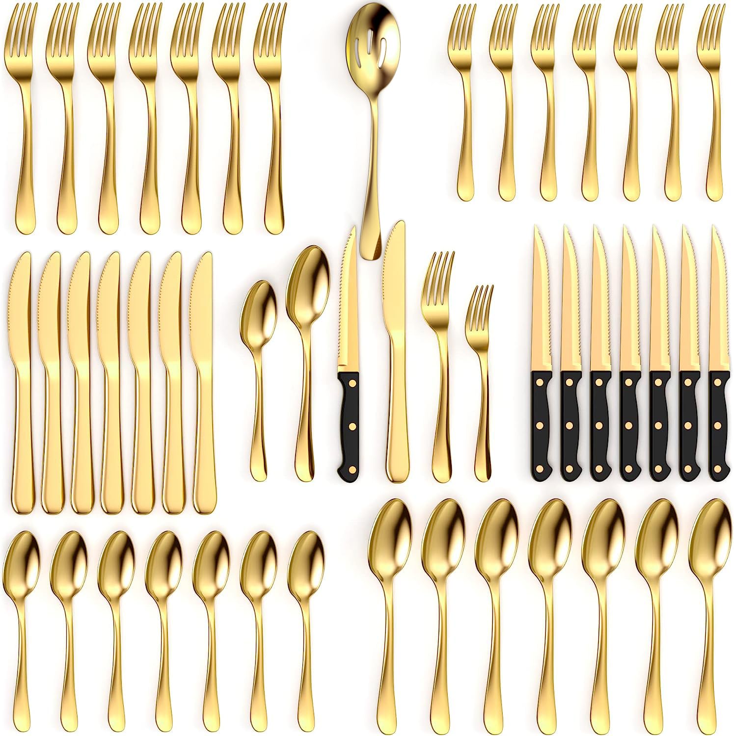 Tribal Cooking Gold 49-Piece Flatware