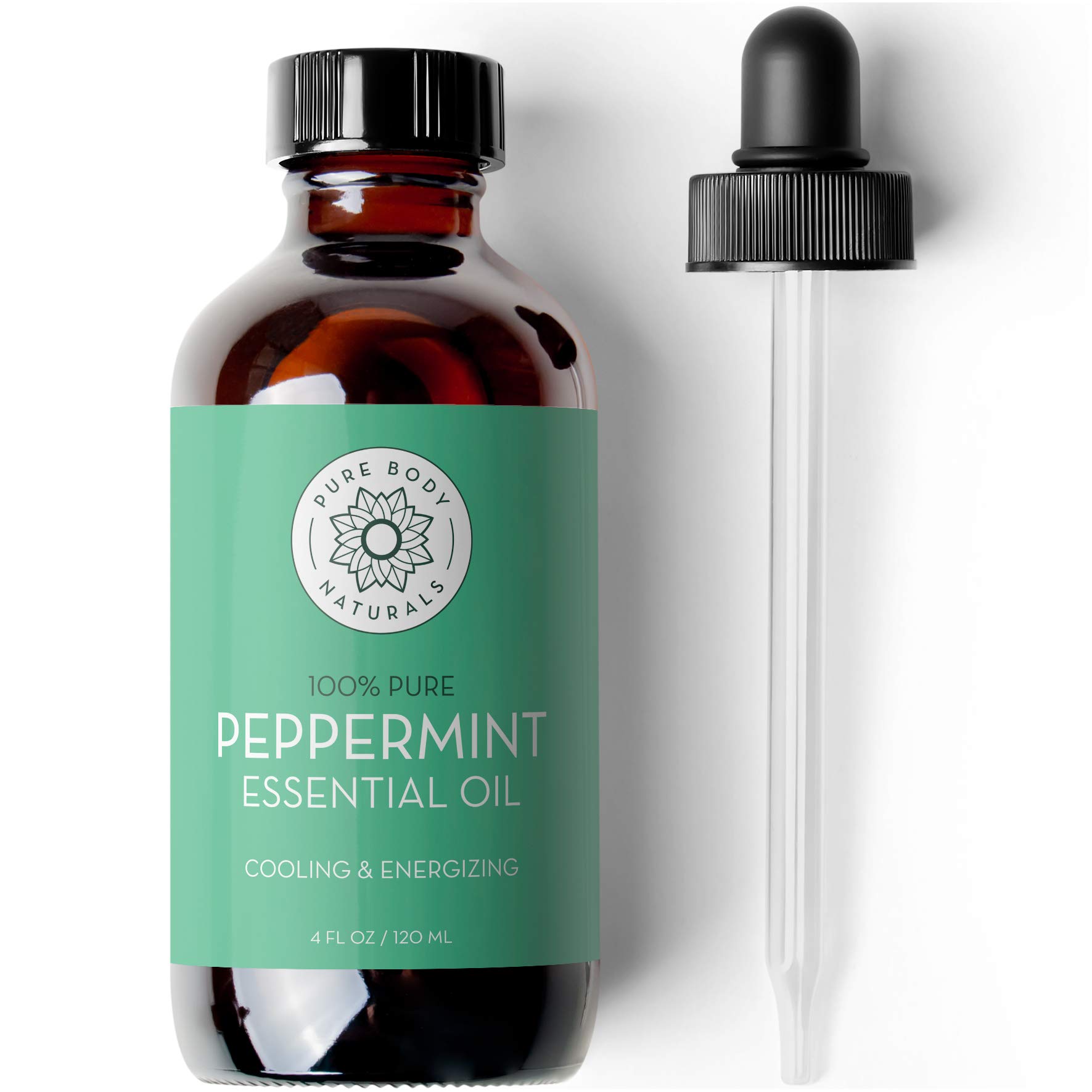 Pure Body Naturals Peppermint Essential Oil — Pure Mentha Piperita, 4 fl oz