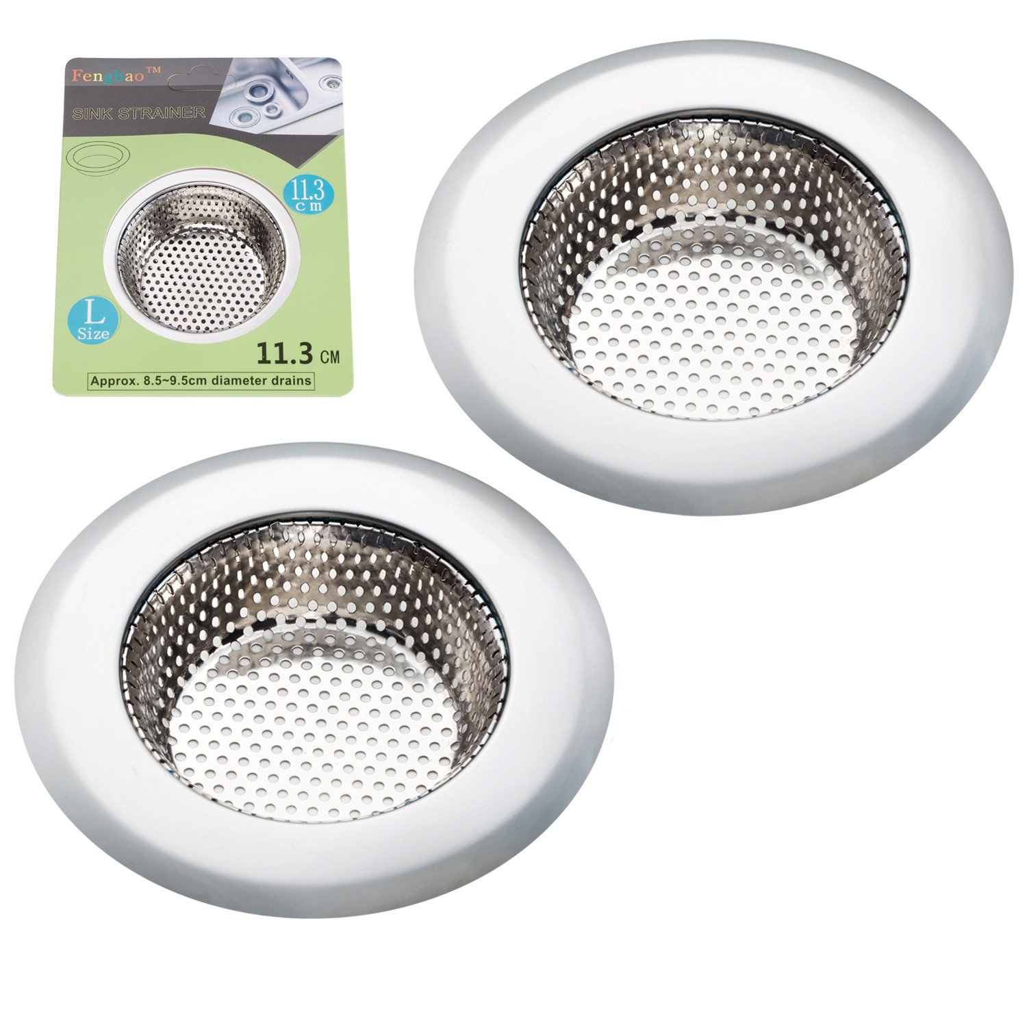 Fengbao 4.5" Stainless Steel Sink Strainer (2-Pack)