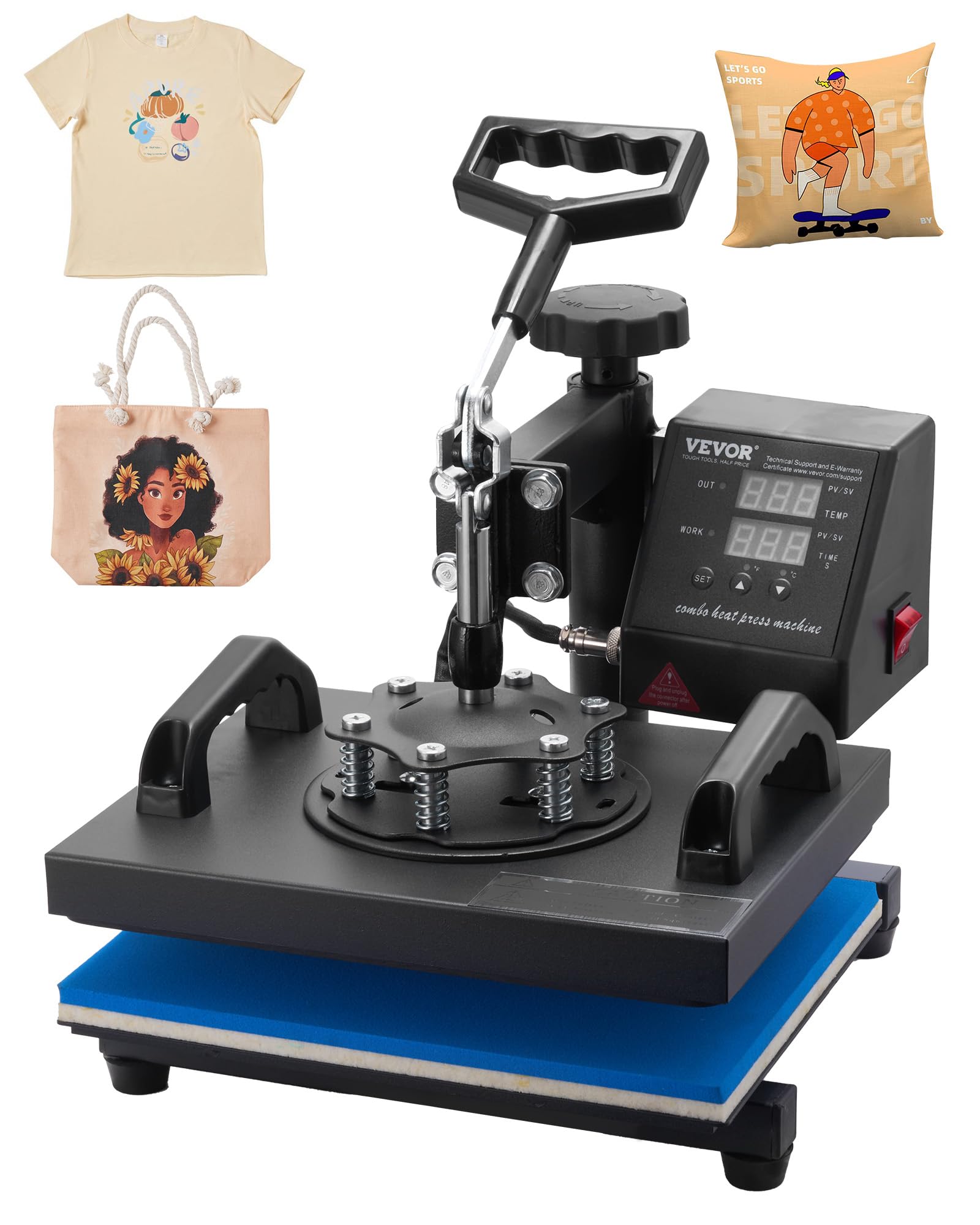 VEVOR Heat Press — 12 x 10 Clamshell with Digital Controls