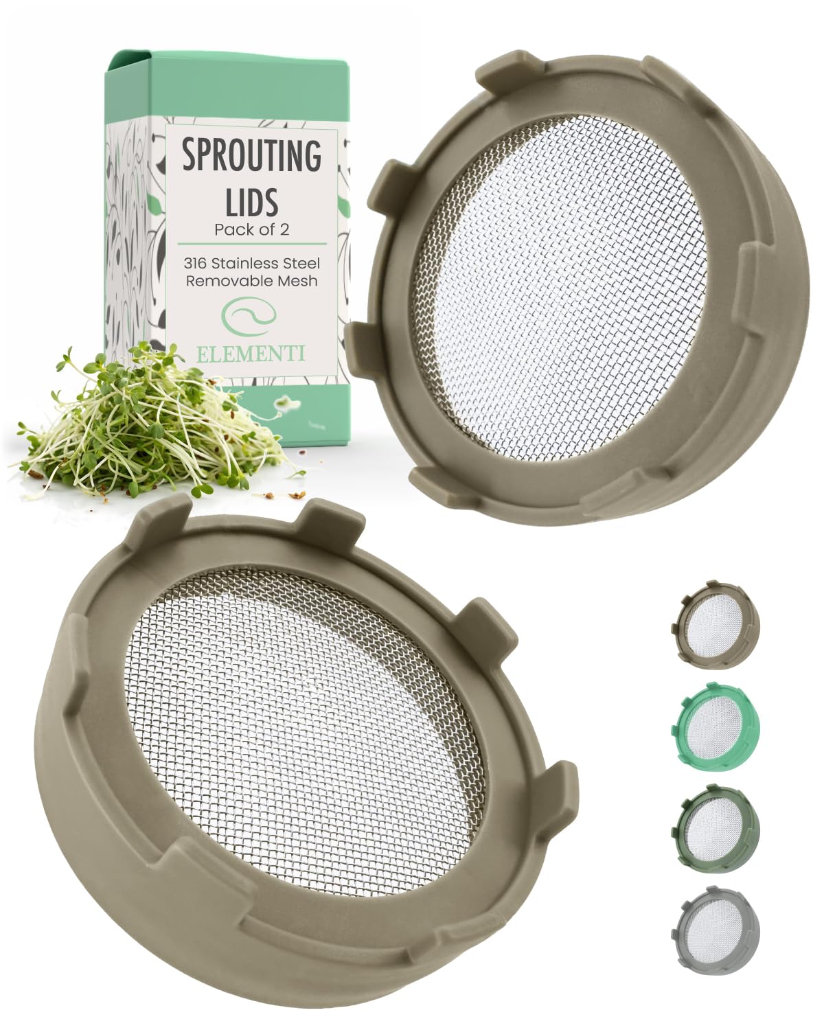Elementi Mason Jar Sprouting Lids