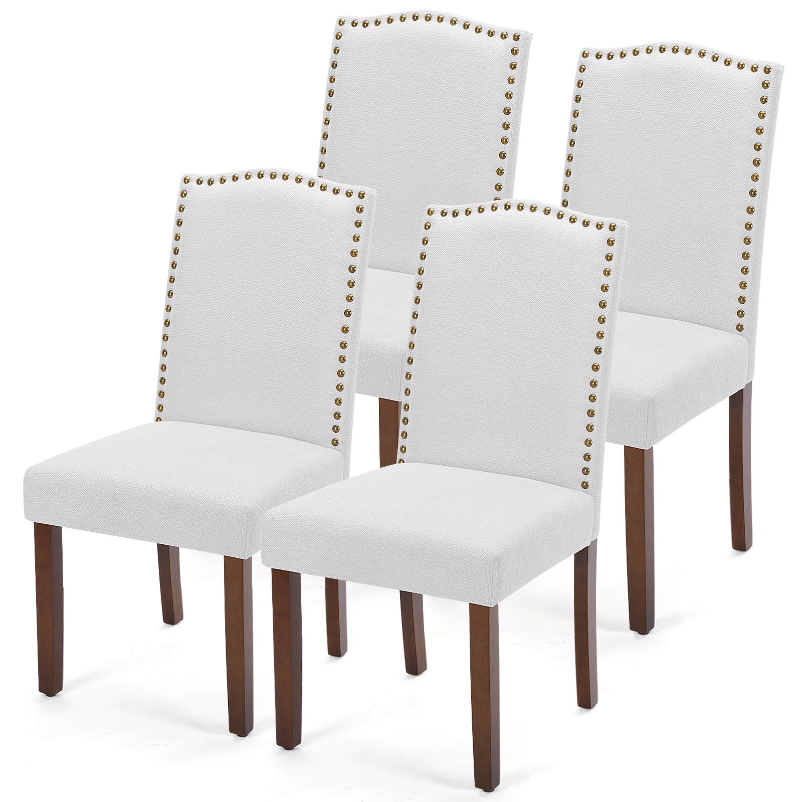 DUMOS Upholstered Dining Chairs Set of 4 — Grey