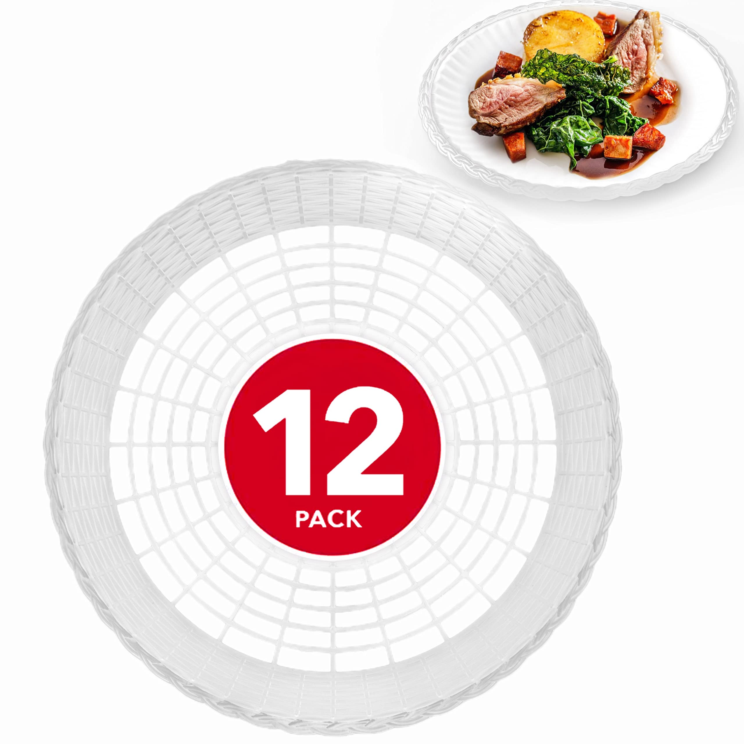 Stock Your Home 9" Paper Plate Holder (White, 12-pack)