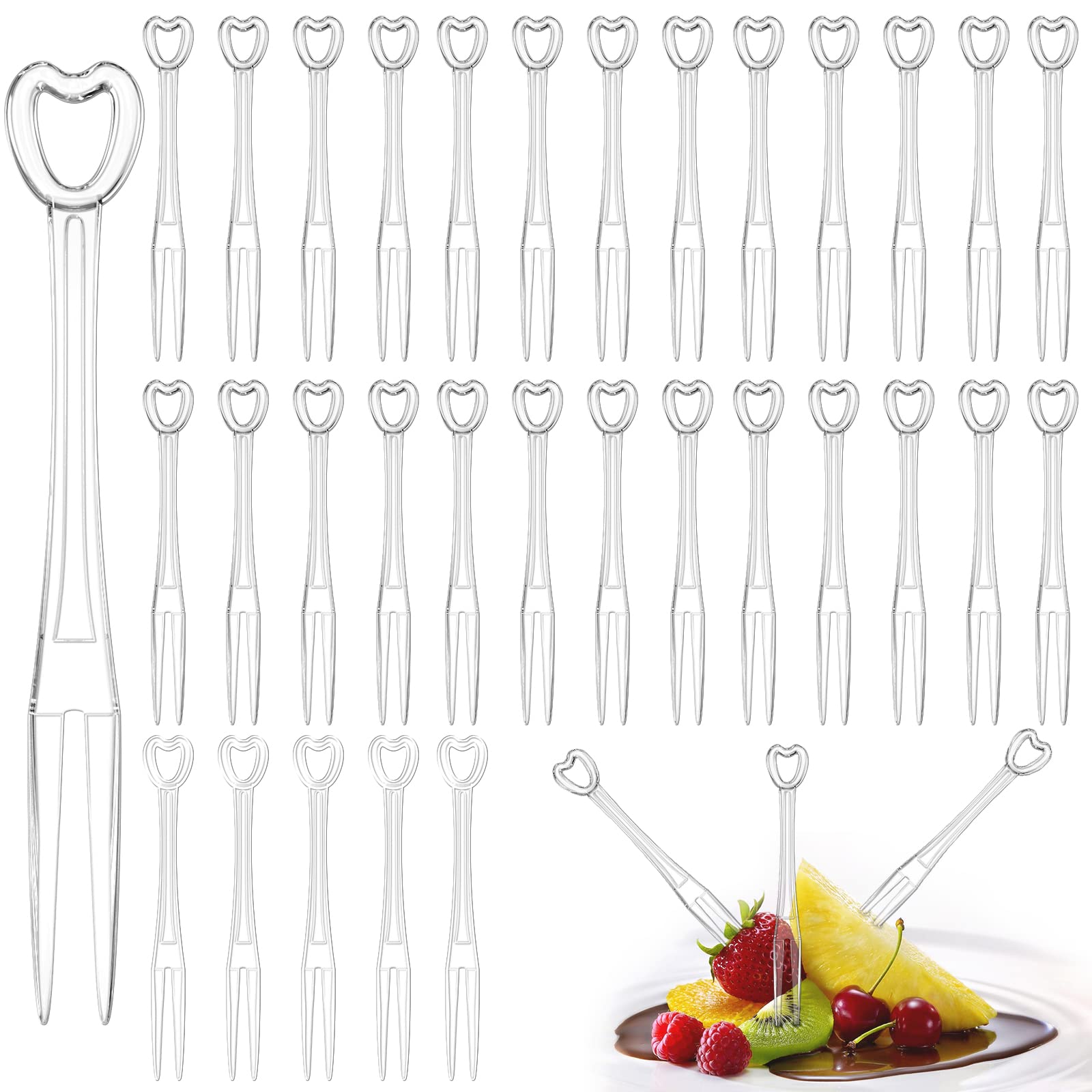 YEAJOIN Mini Heart Dessert Forks
