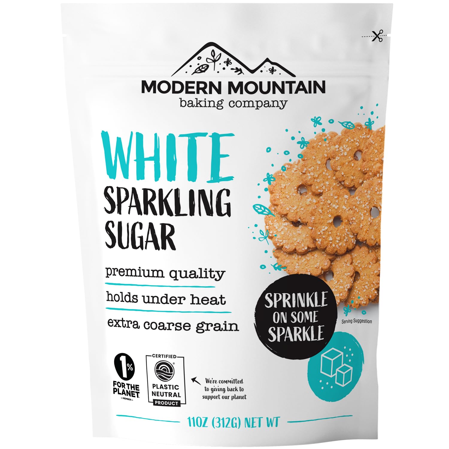 Modern Mountain White Sparkling Sanding Sugar