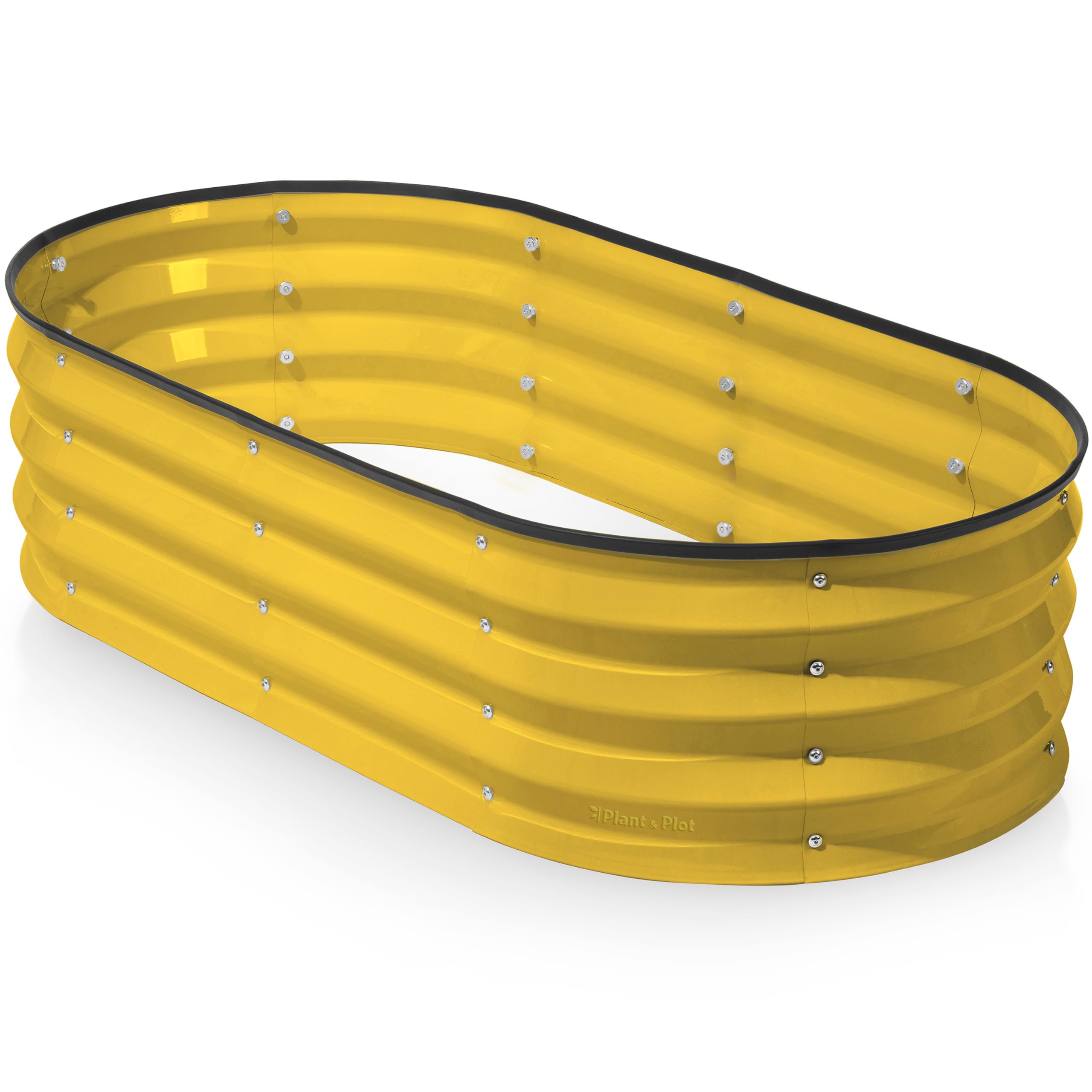 Plant & Plot Galvanized Raised Garden Beds Outdoor // 4×2×1 ft Planter Raised Beds for Gardening, Vegetables, Flowers (Yellow) // Large Metal Garden Box 1 Yellow