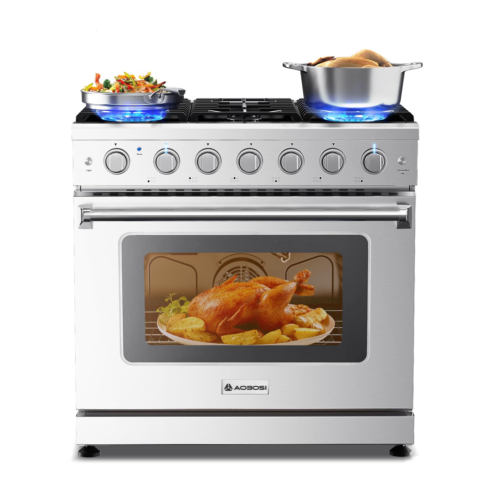 AAOBOSI 36" Front Control Gas Range