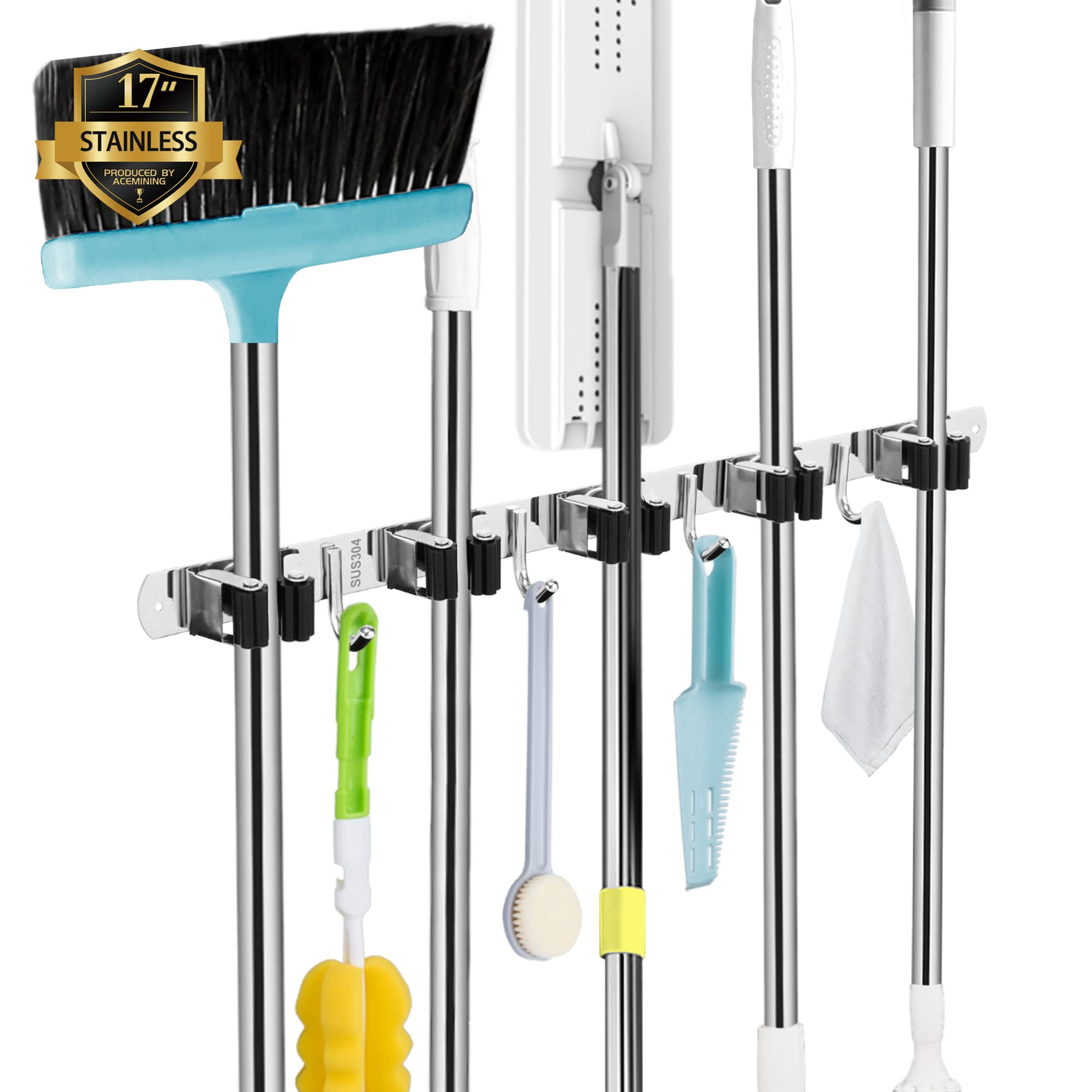 AceMining Stainless Steel Broom Holder