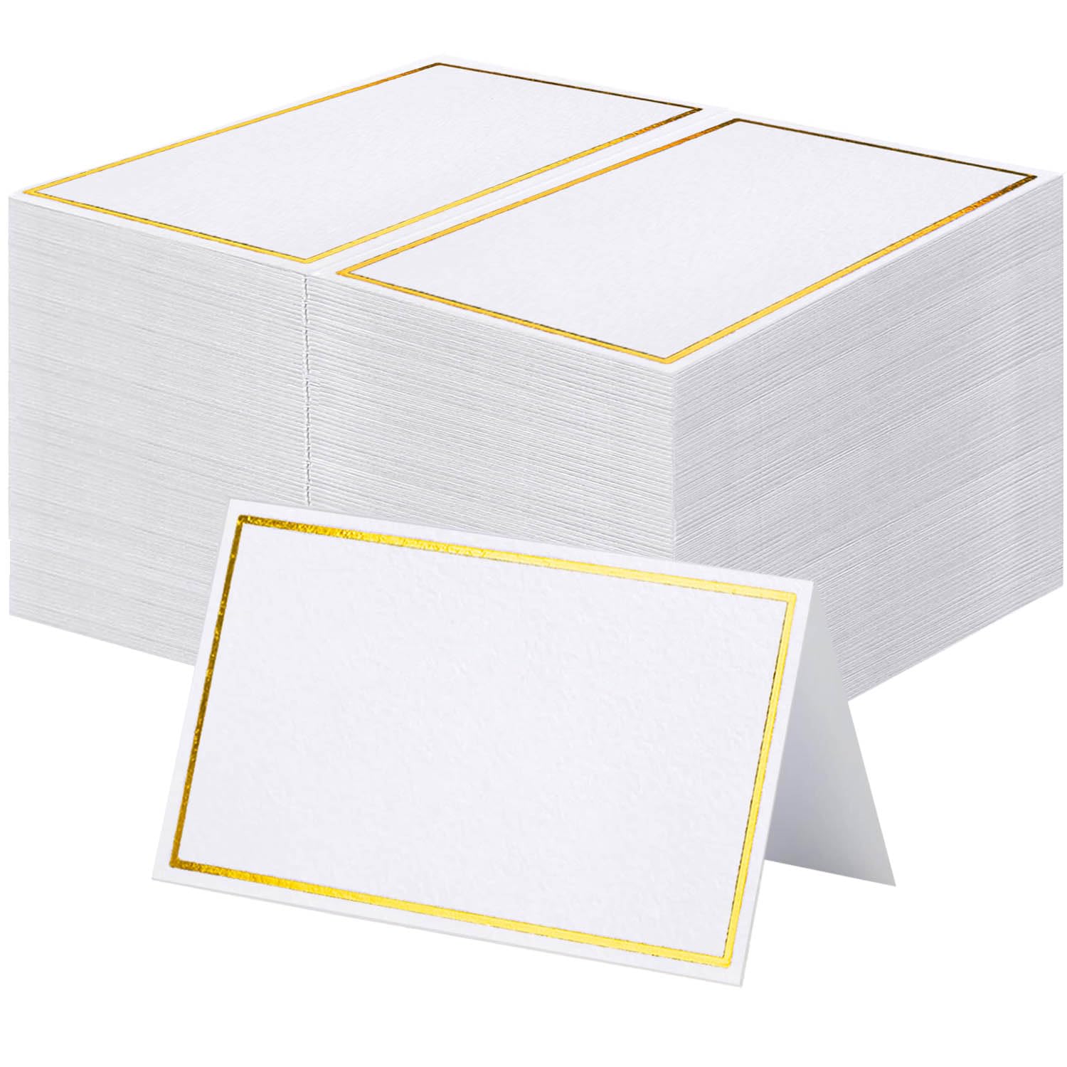 Gold Foil Border Place Cards (120 Pack)
