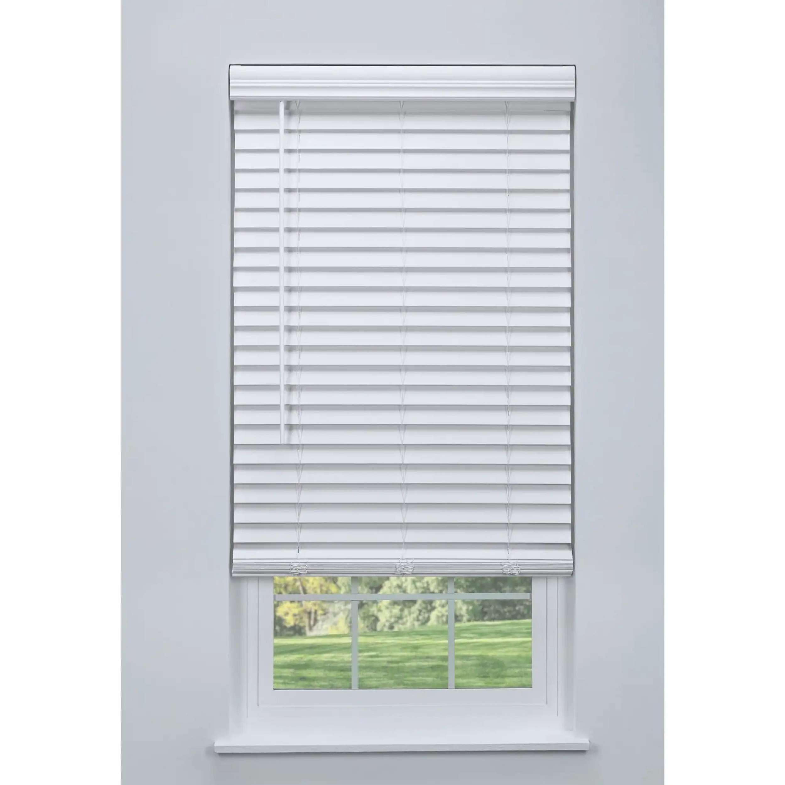Linen Avenue Cordless 2" Faux Wood Blind — Flush Inside Mount, White