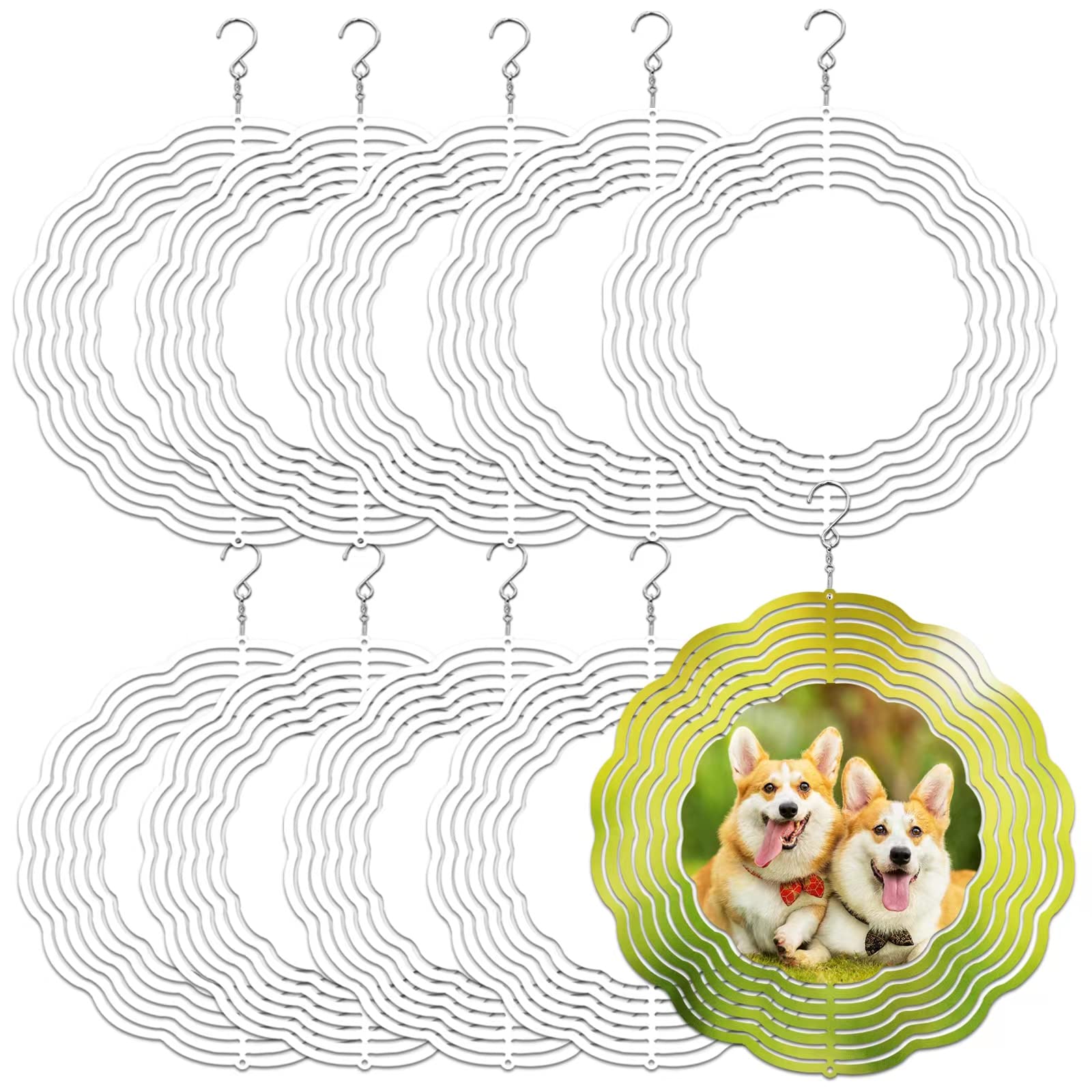 10" Aluminum Sublimation Wind Spinner Blanks (4-Pack)