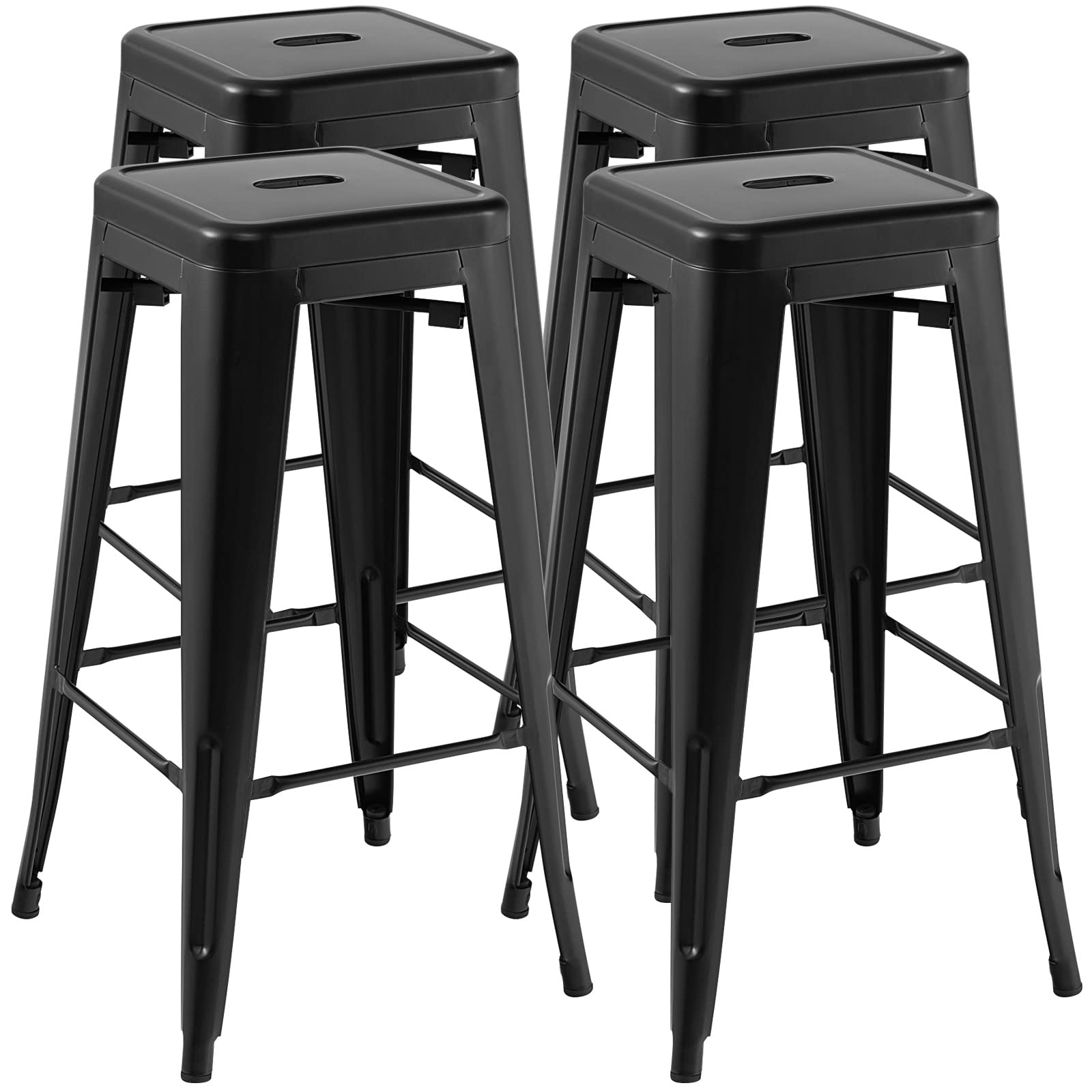COSTWAY 30-Inch Metal Bar Stools (Set of 4)