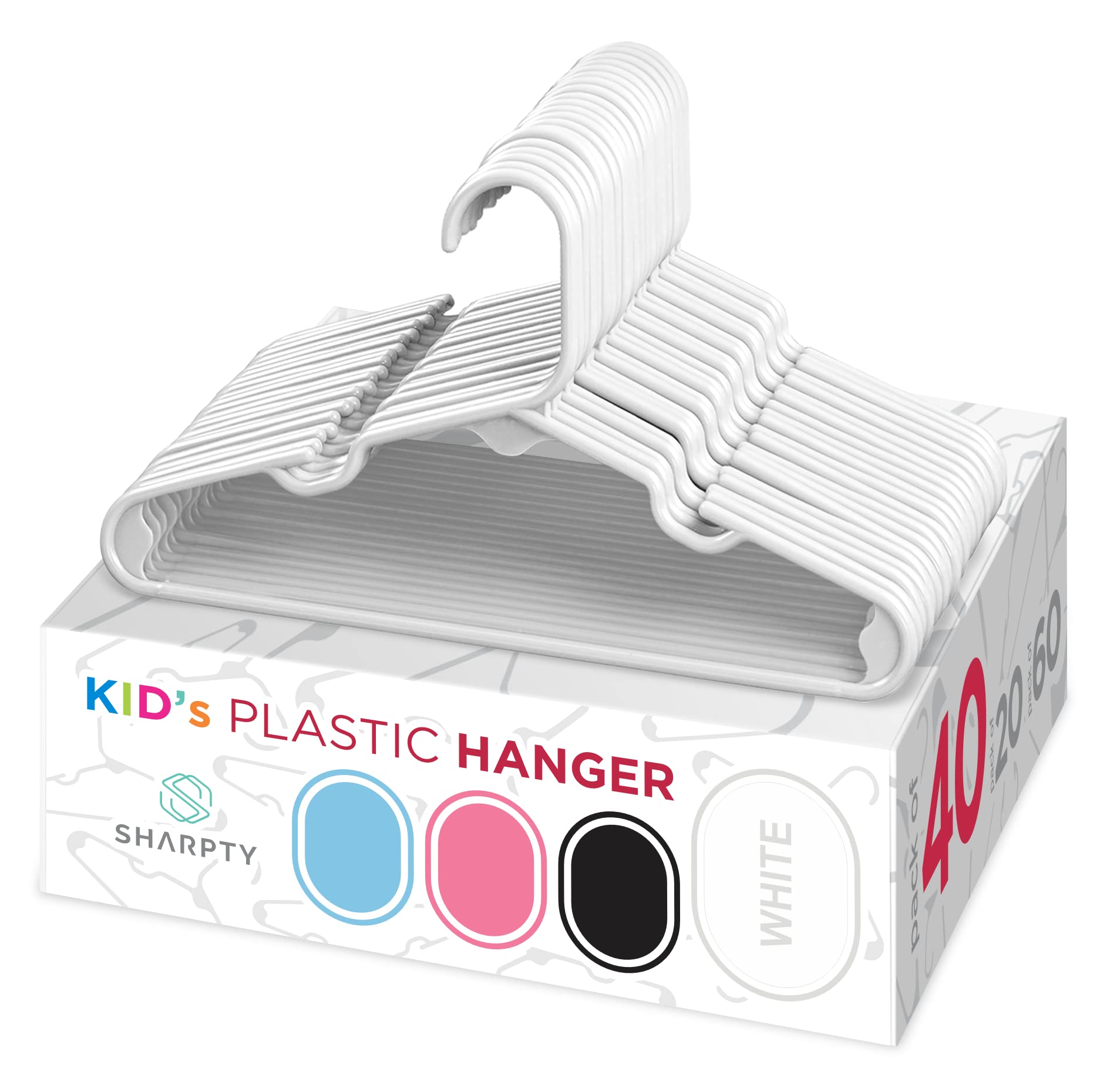 Sharpty Kids Plastic Hangers (40-pack)