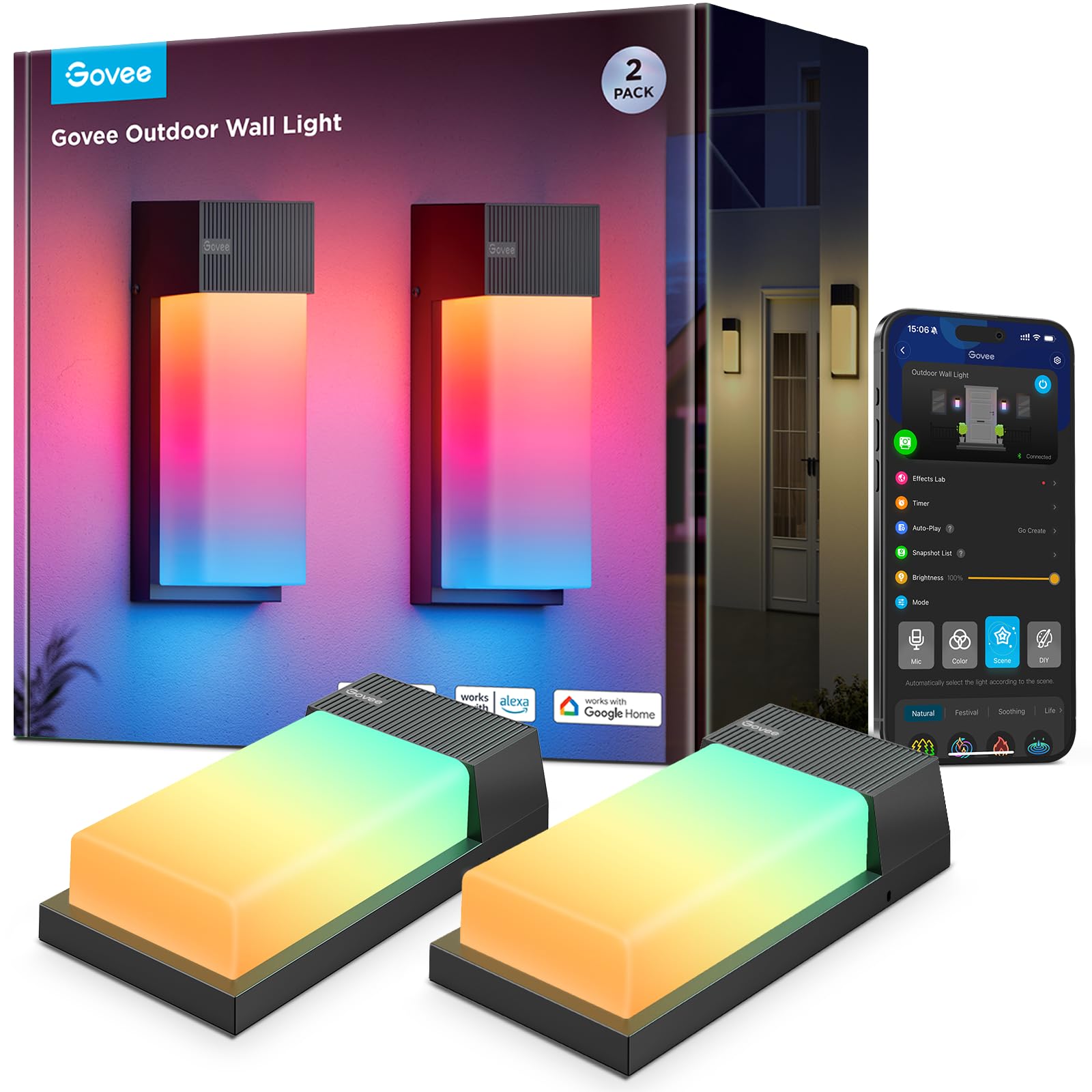 Govee Smart RGBIC Outdoor Wall Light